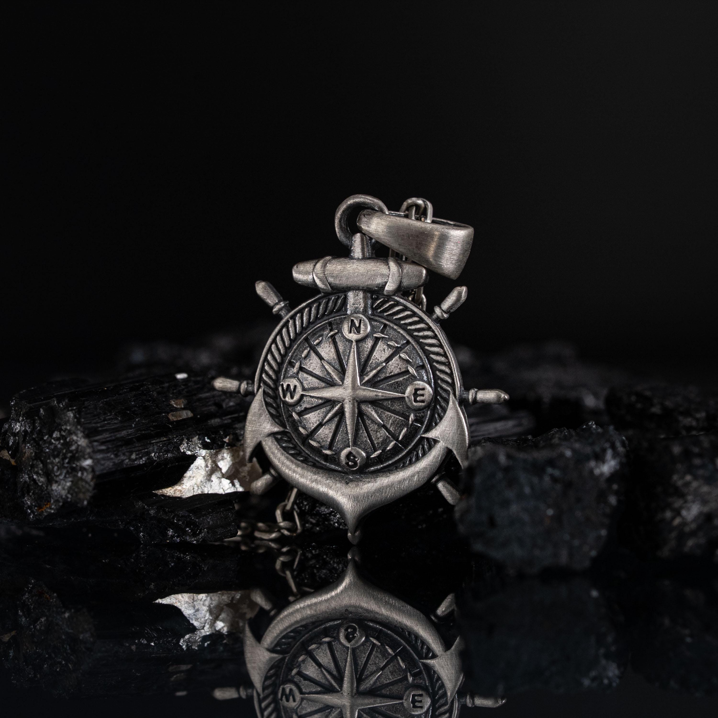 Anchor Compass 925 Sterling Silver Necklace