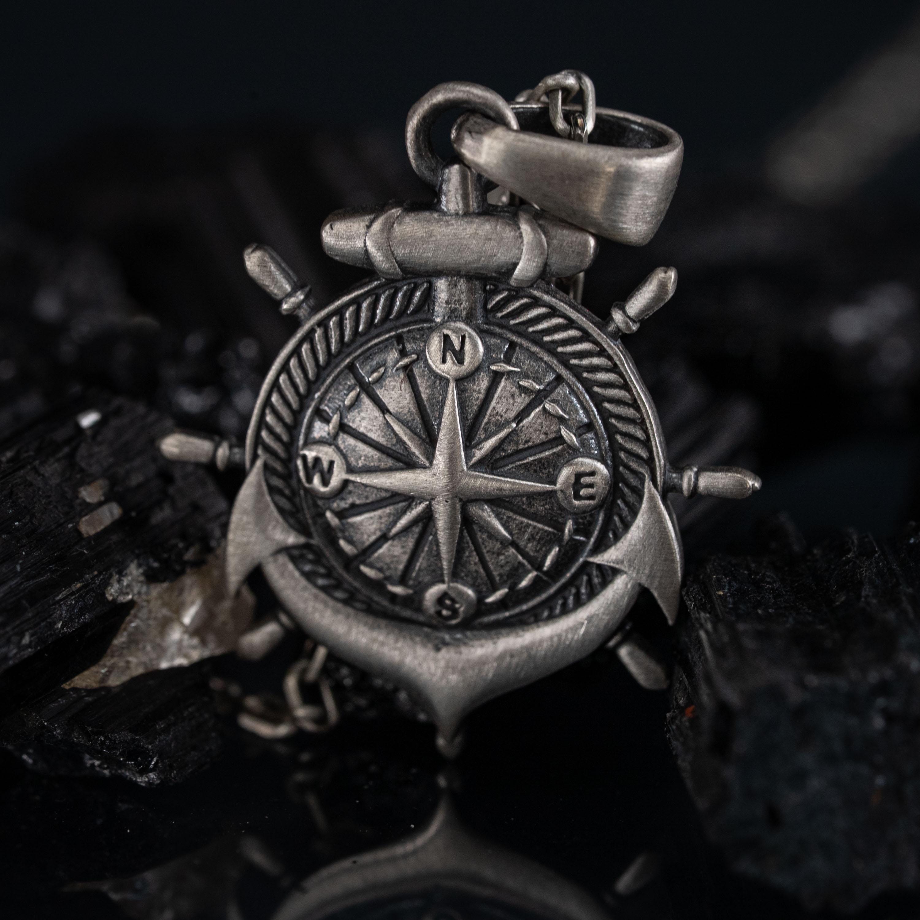 Anchor Compass 925 Sterling Silver Necklace