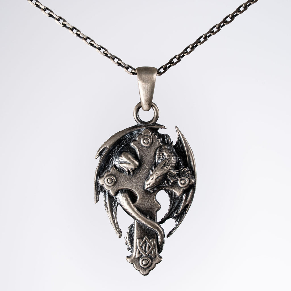 Dragon Cross 925 Sterling Silver Pendant