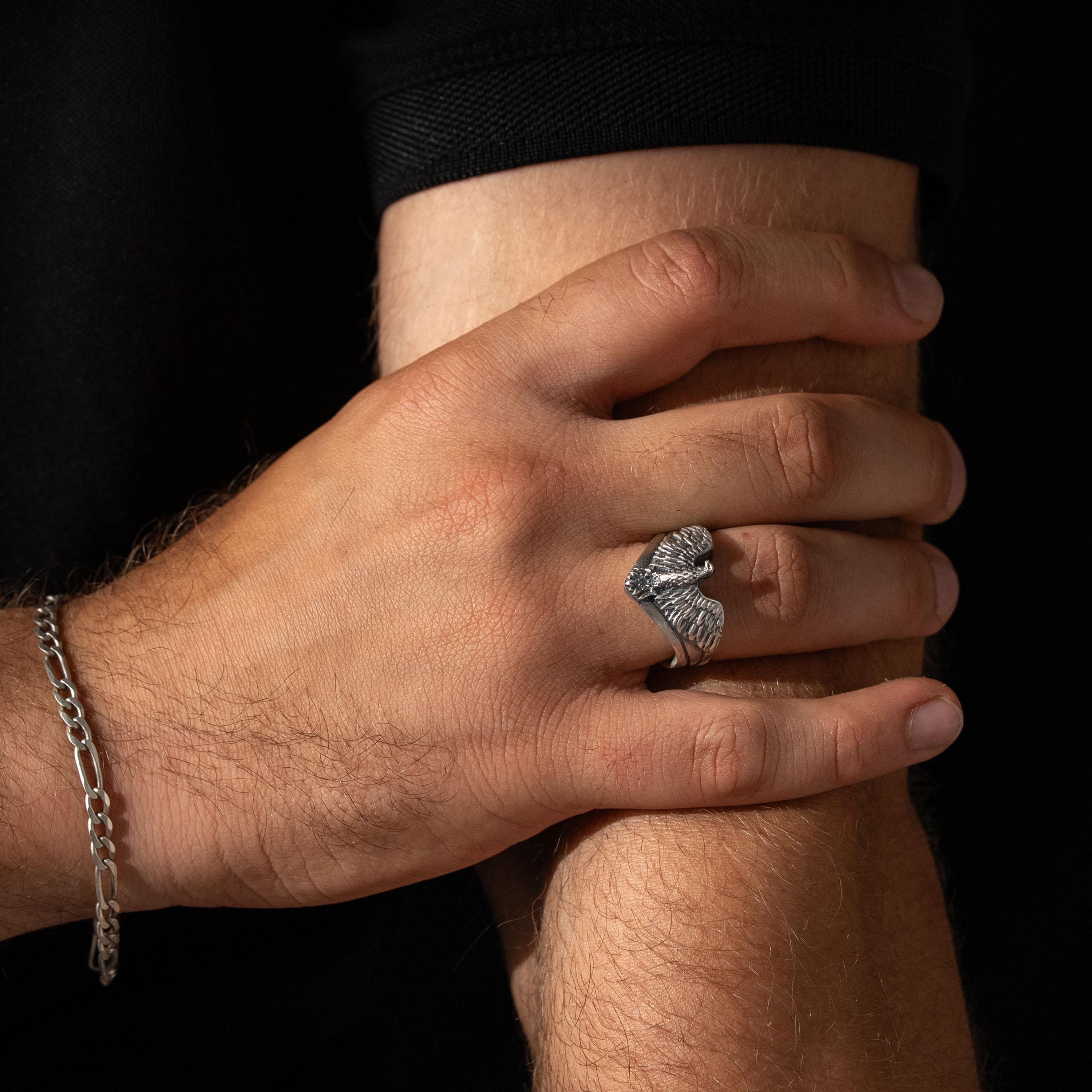 Winged Eagle 925 Sterling Silver Ring for Men