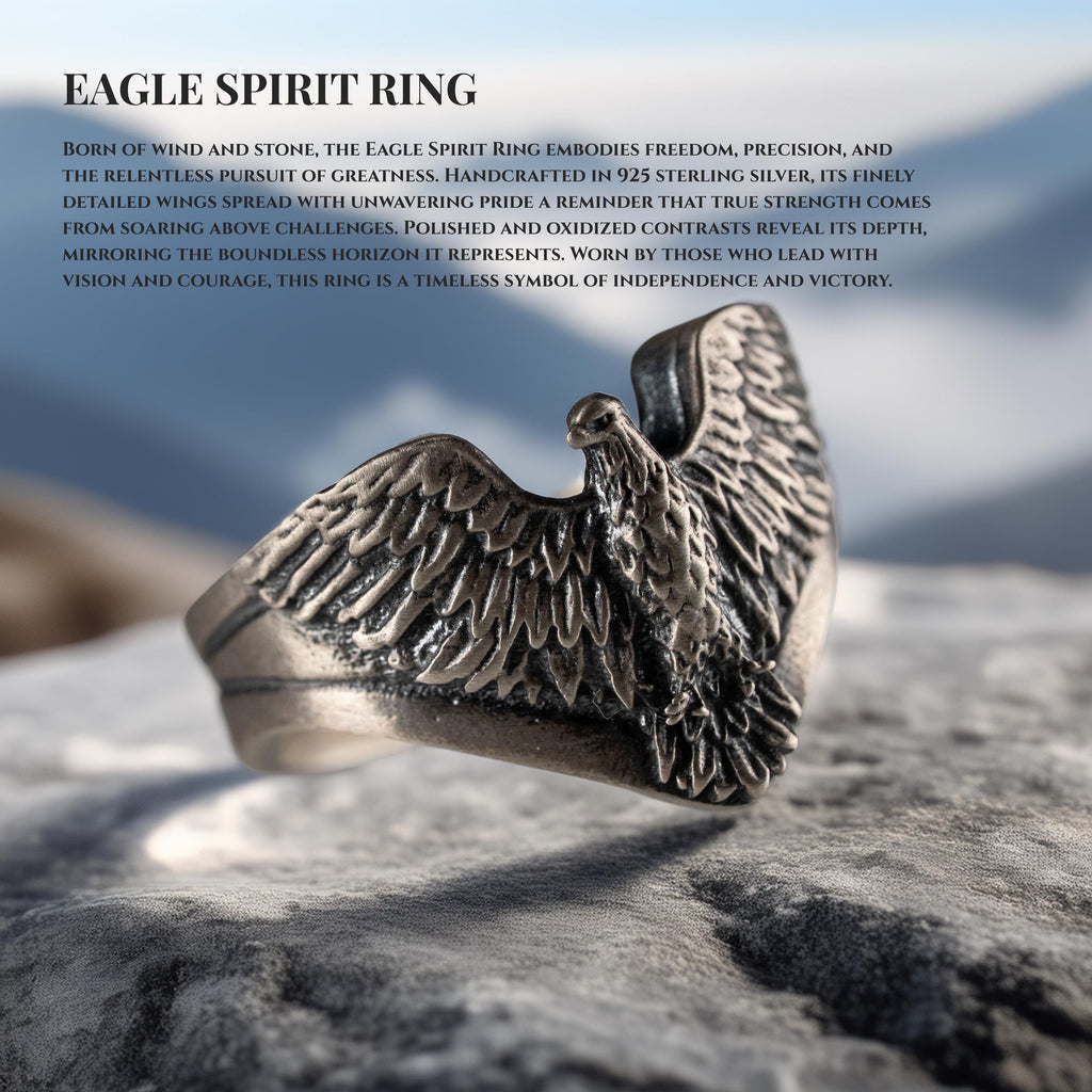 Winged Eagle 925 Sterling Silver Ring for Men
