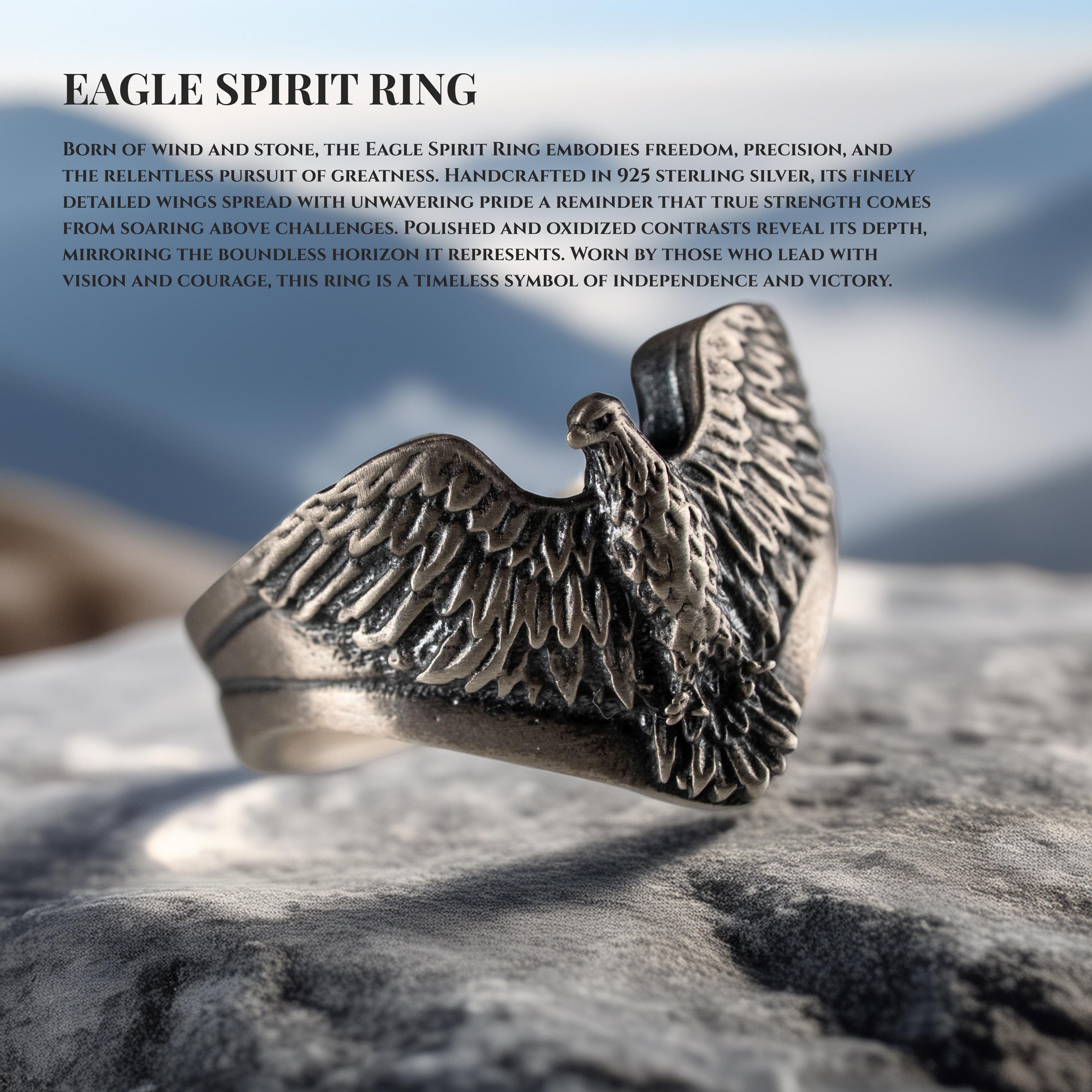 Winged Eagle 925 Sterling Silver Ring for Men