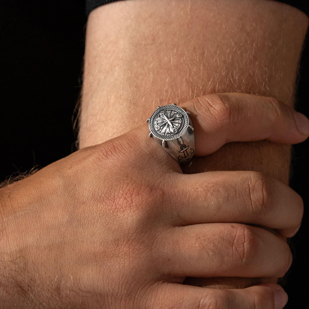 Compass Sterling Silver Ring