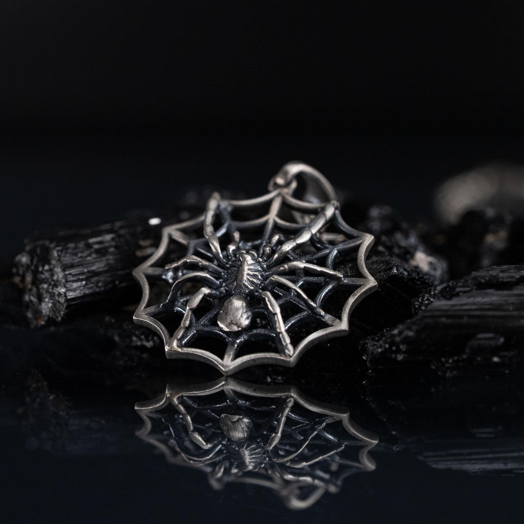 Spider Web 925 Sterling Silver Pendant