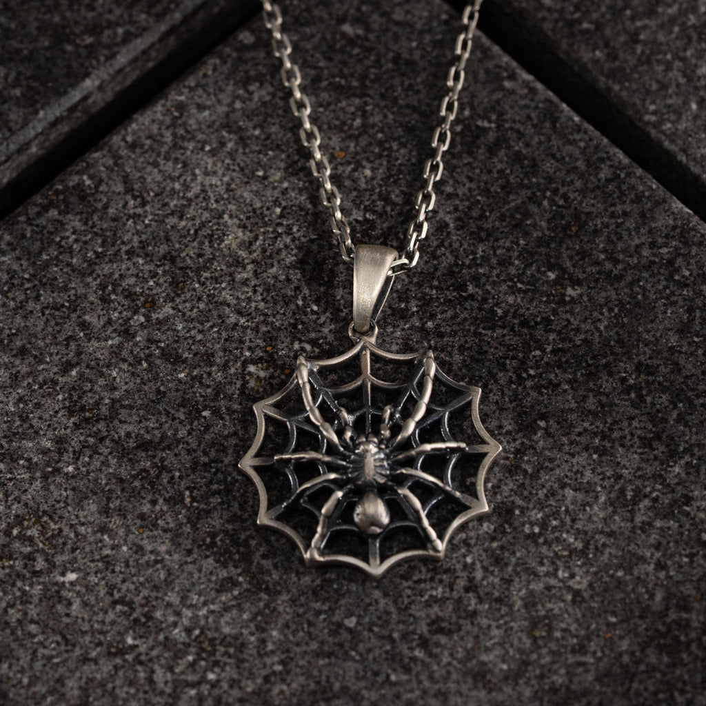 Spider Web 925 Sterling Silver Pendant