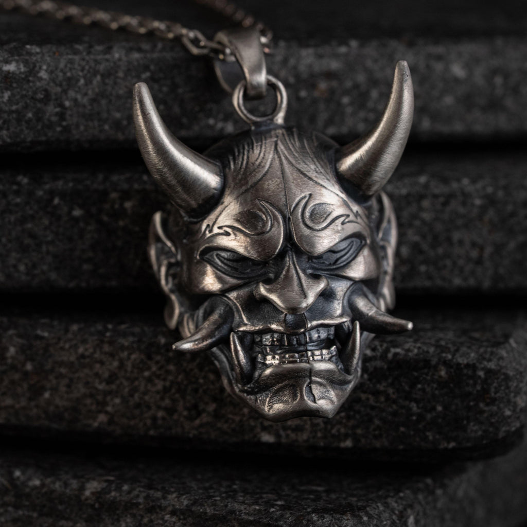 Hannya Mask 925 Sterling Silver Necklace