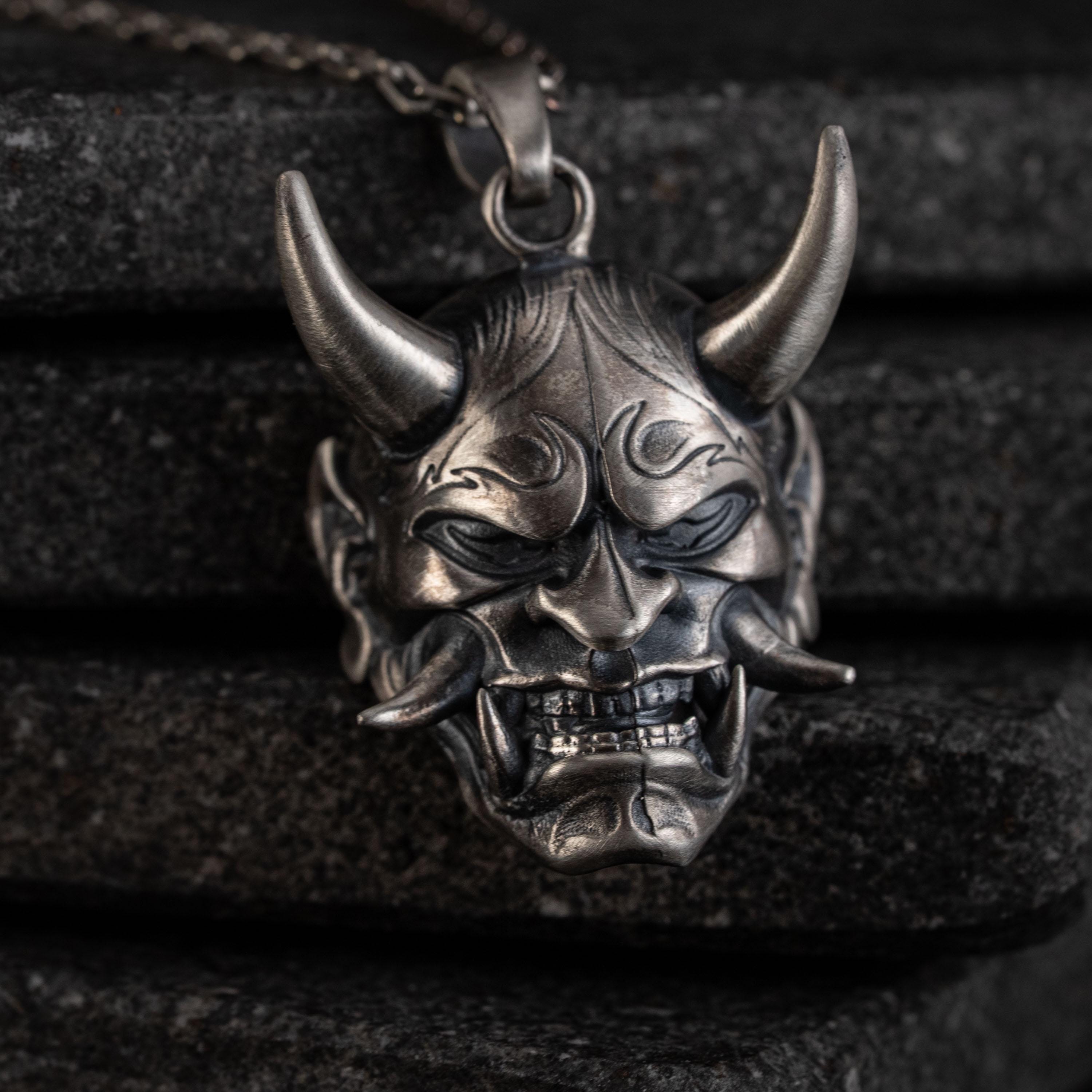 Hannya Mask 925 Sterling Silver Necklace