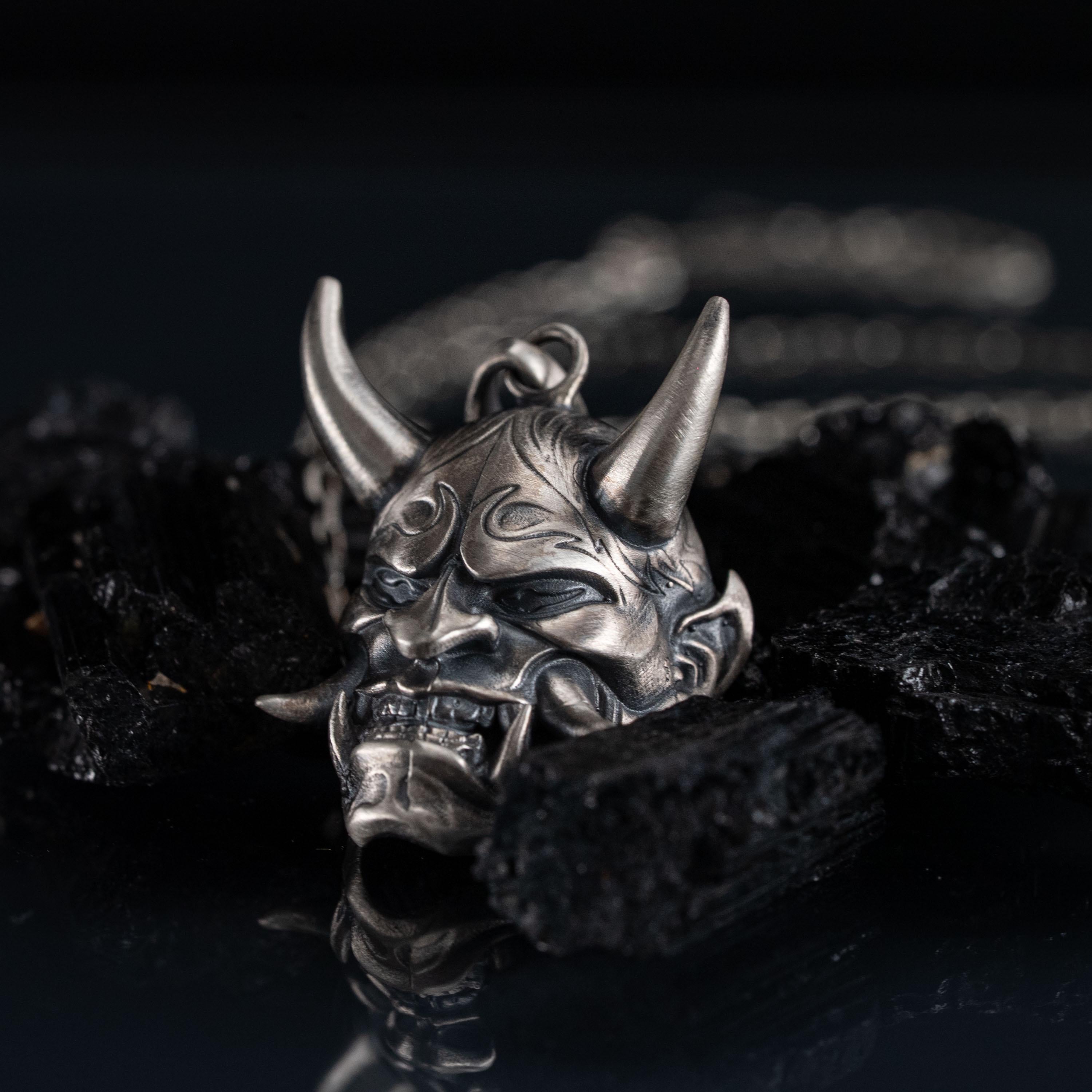 Hannya Mask 925 Sterling Silver Necklace