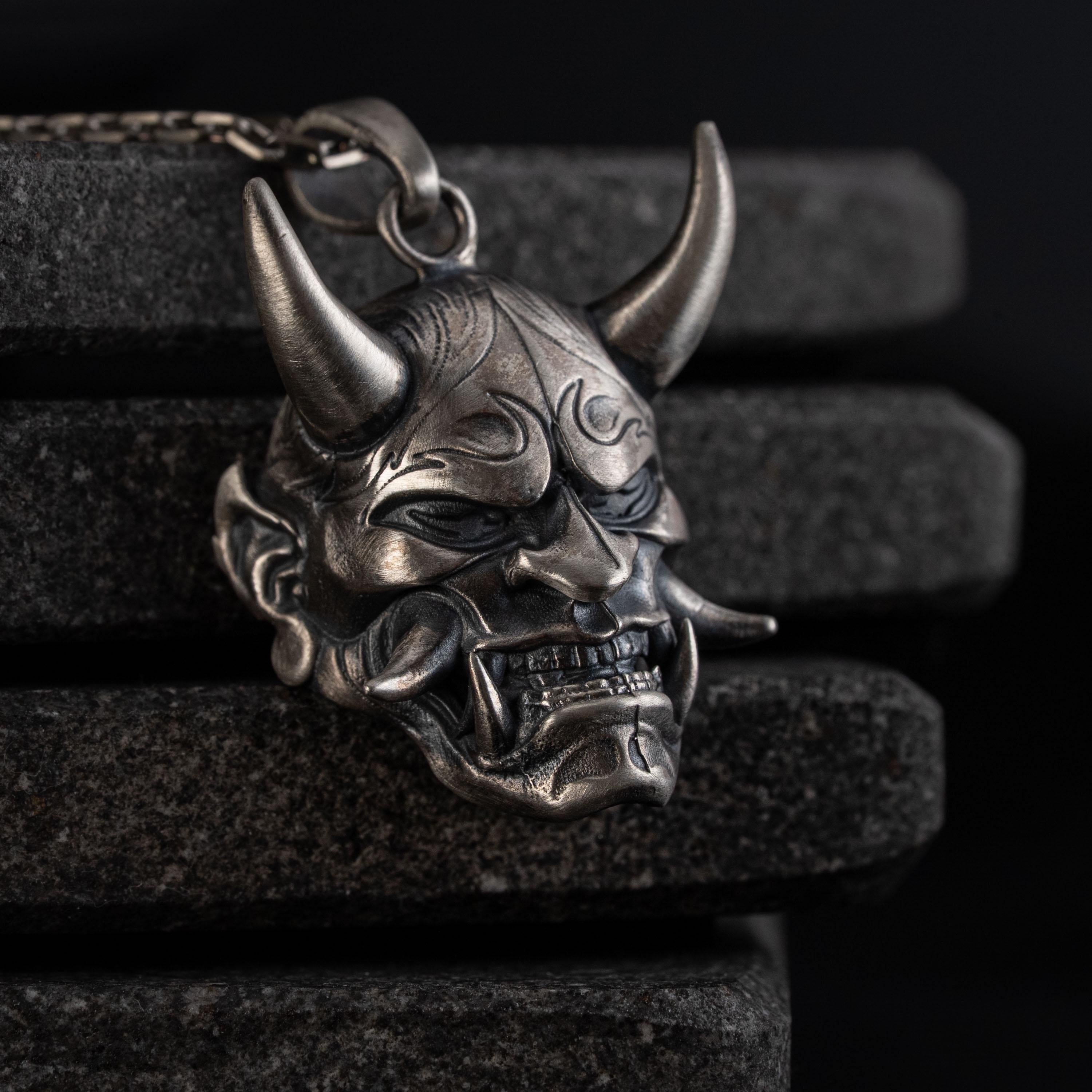 Hannya Mask 925 Sterling Silver Necklace