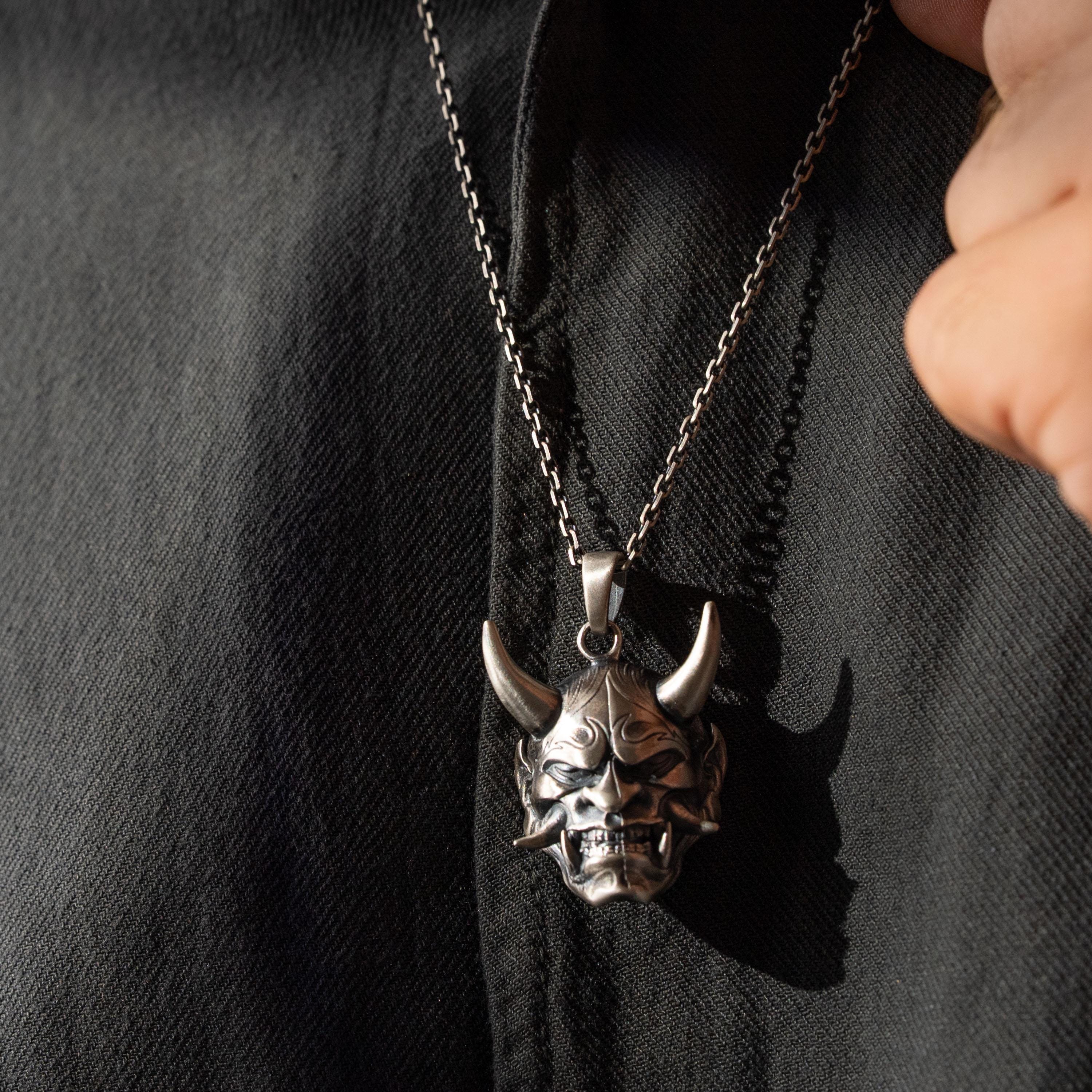 Hannya Mask 925 Sterling Silver Necklace