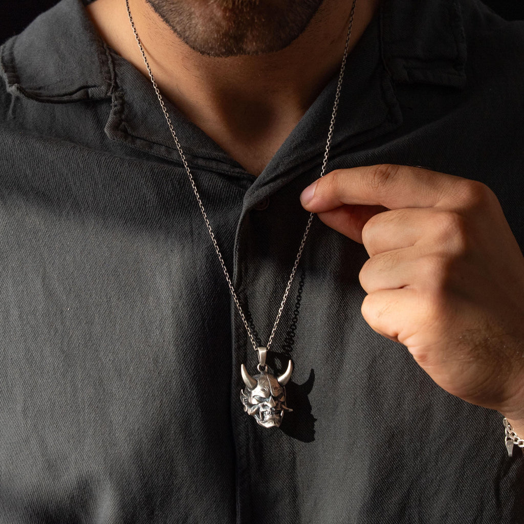 Hannya Mask 925 Sterling Silver Necklace