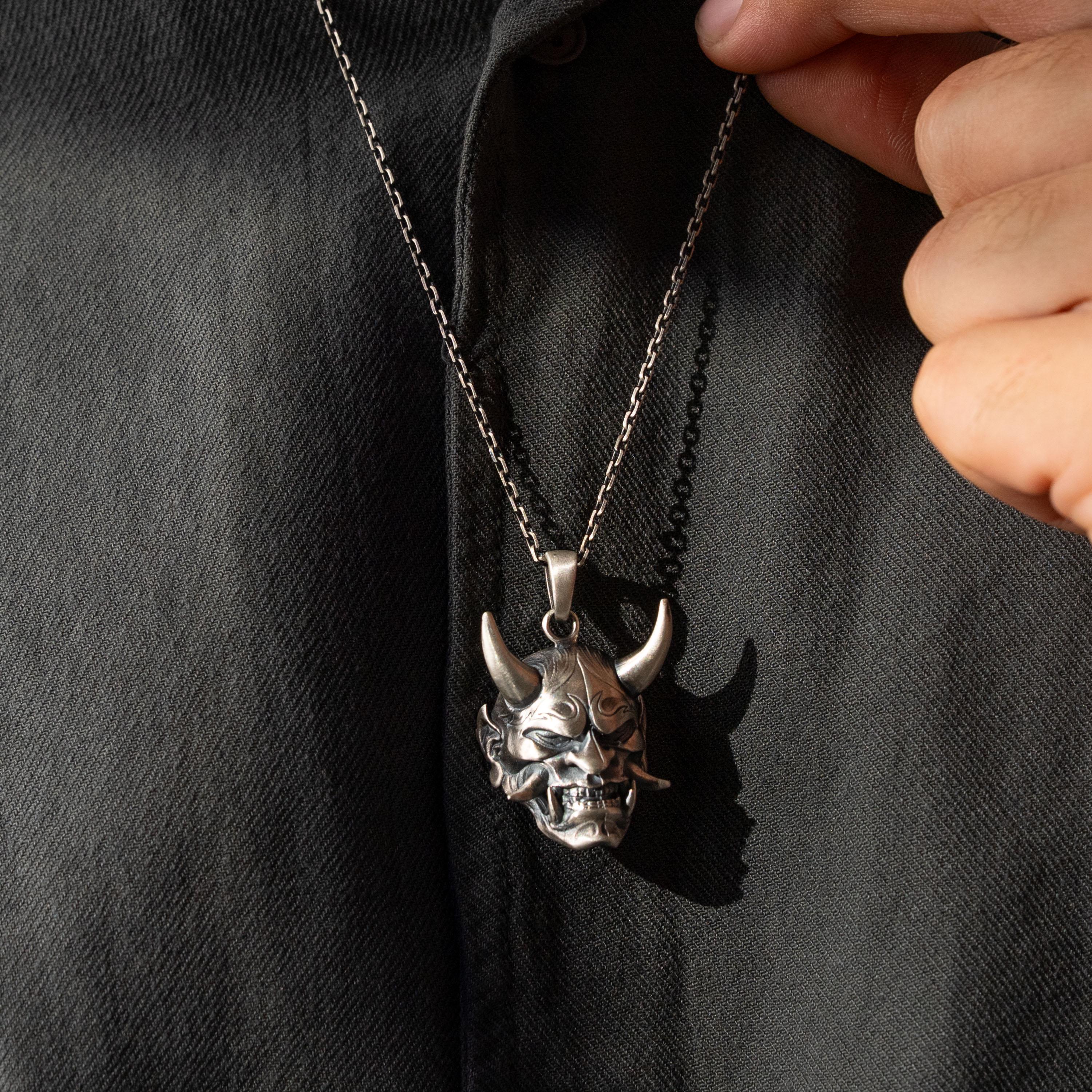 Hannya Mask 925 Sterling Silver Necklace