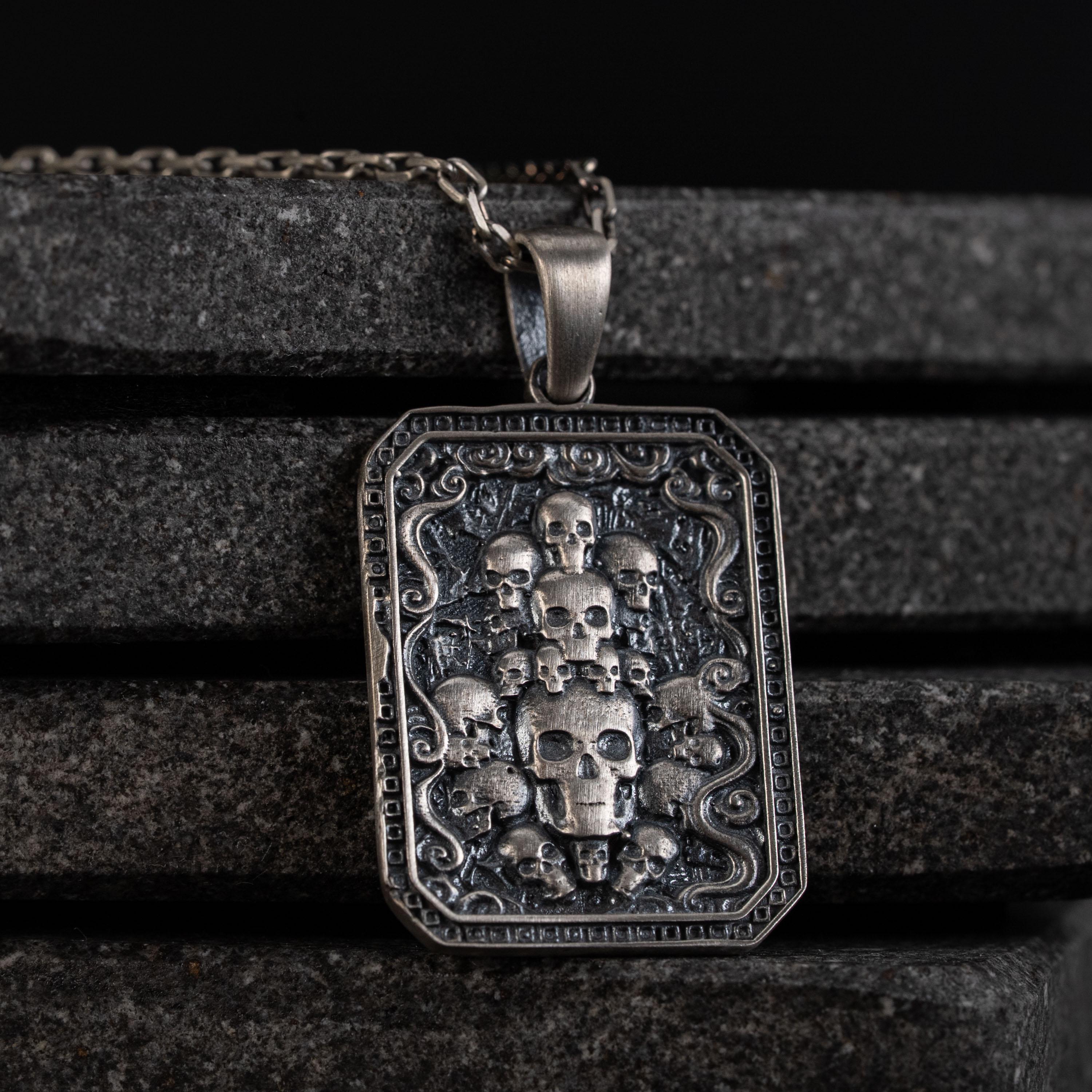 Skull Handmade 925 Sterling Silver Pendant Necklace