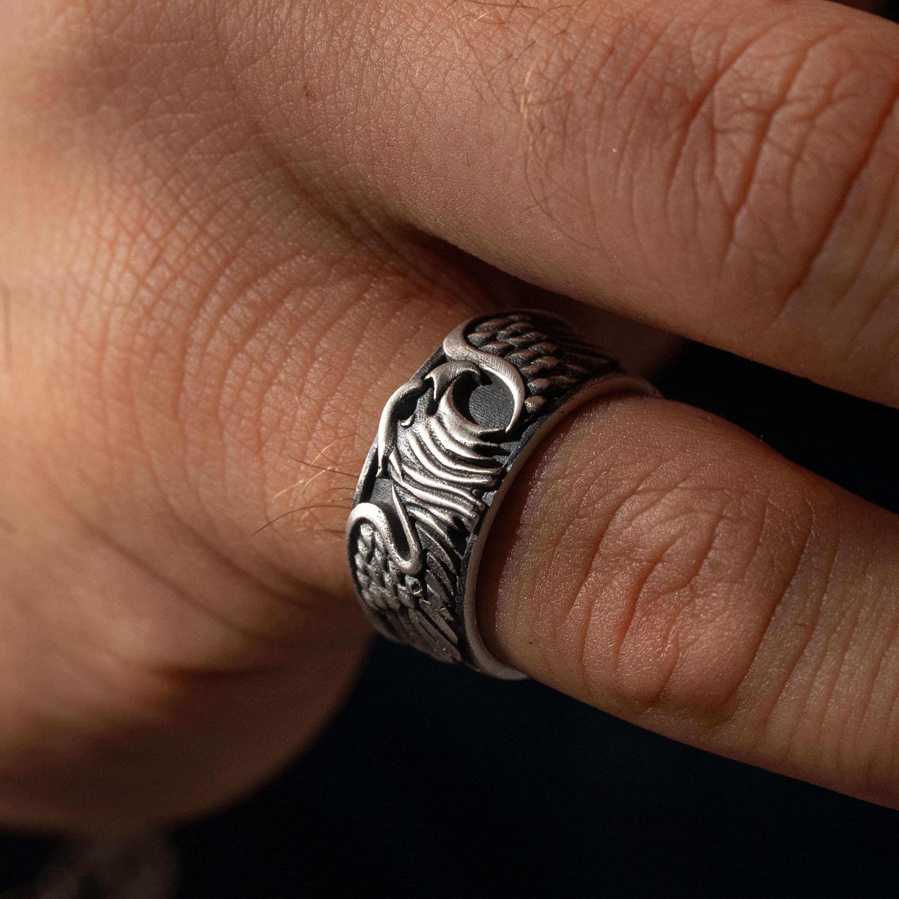 Custom Winged Eagle 925 Sterling Silver Men’s Ring