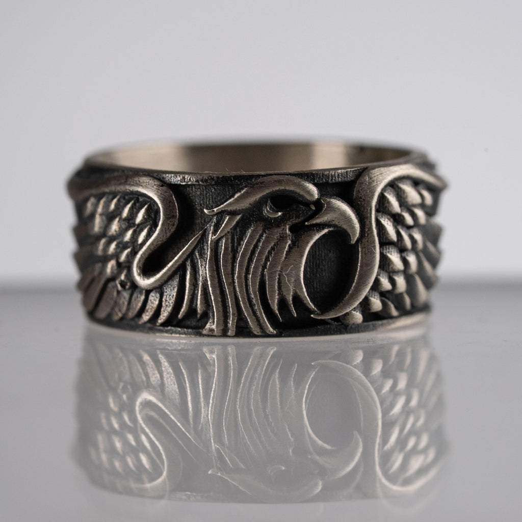Custom Winged Eagle 925 Sterling Silver Men’s Ring