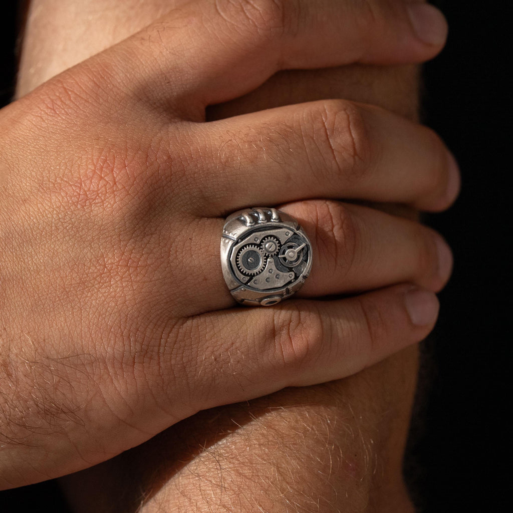 Steampunk Handmade 925 Sterling Silver Ring