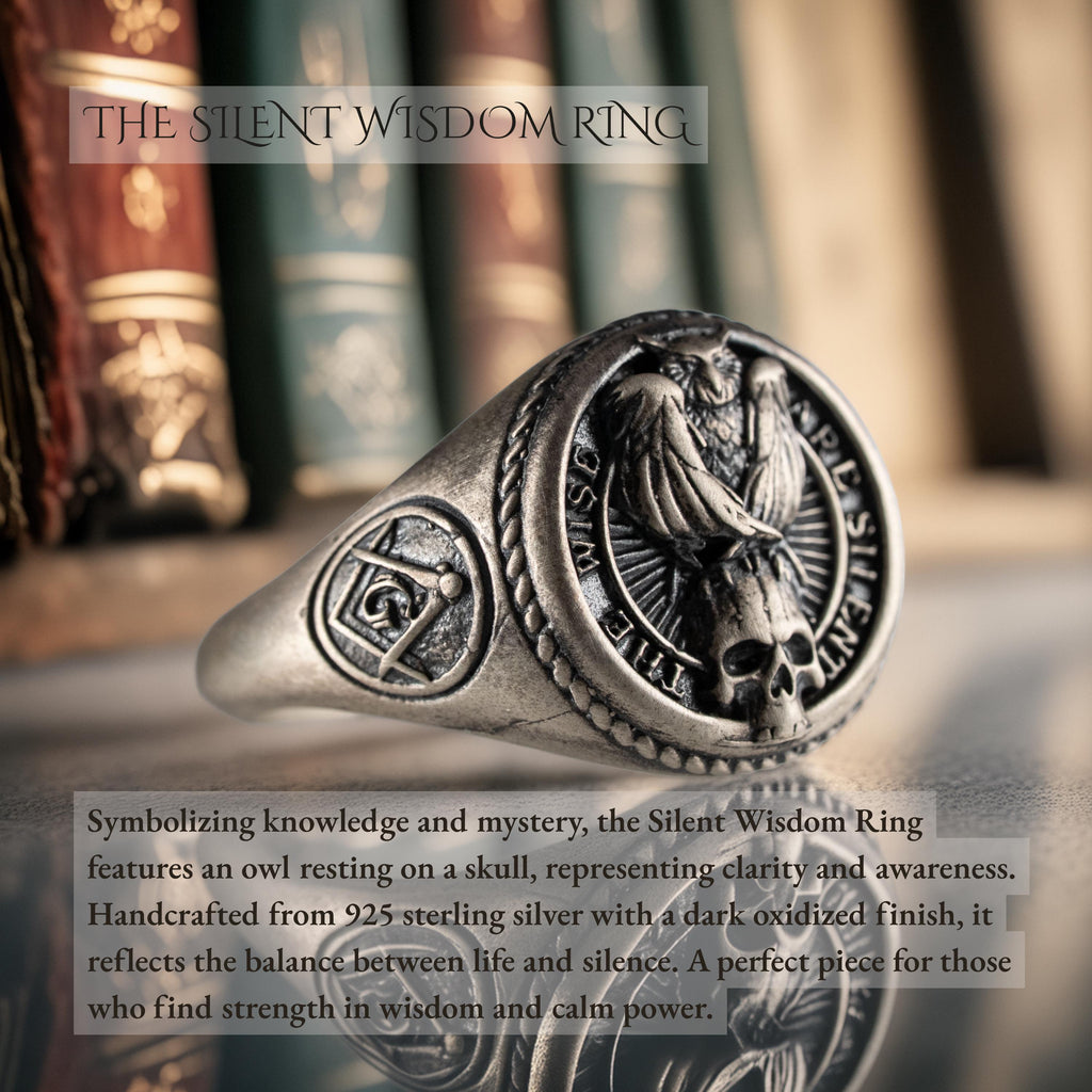 925 Sterling Silver Owl Skull Ring