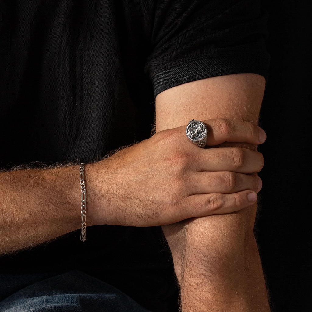 925 Sterling Silver Owl Skull Ring