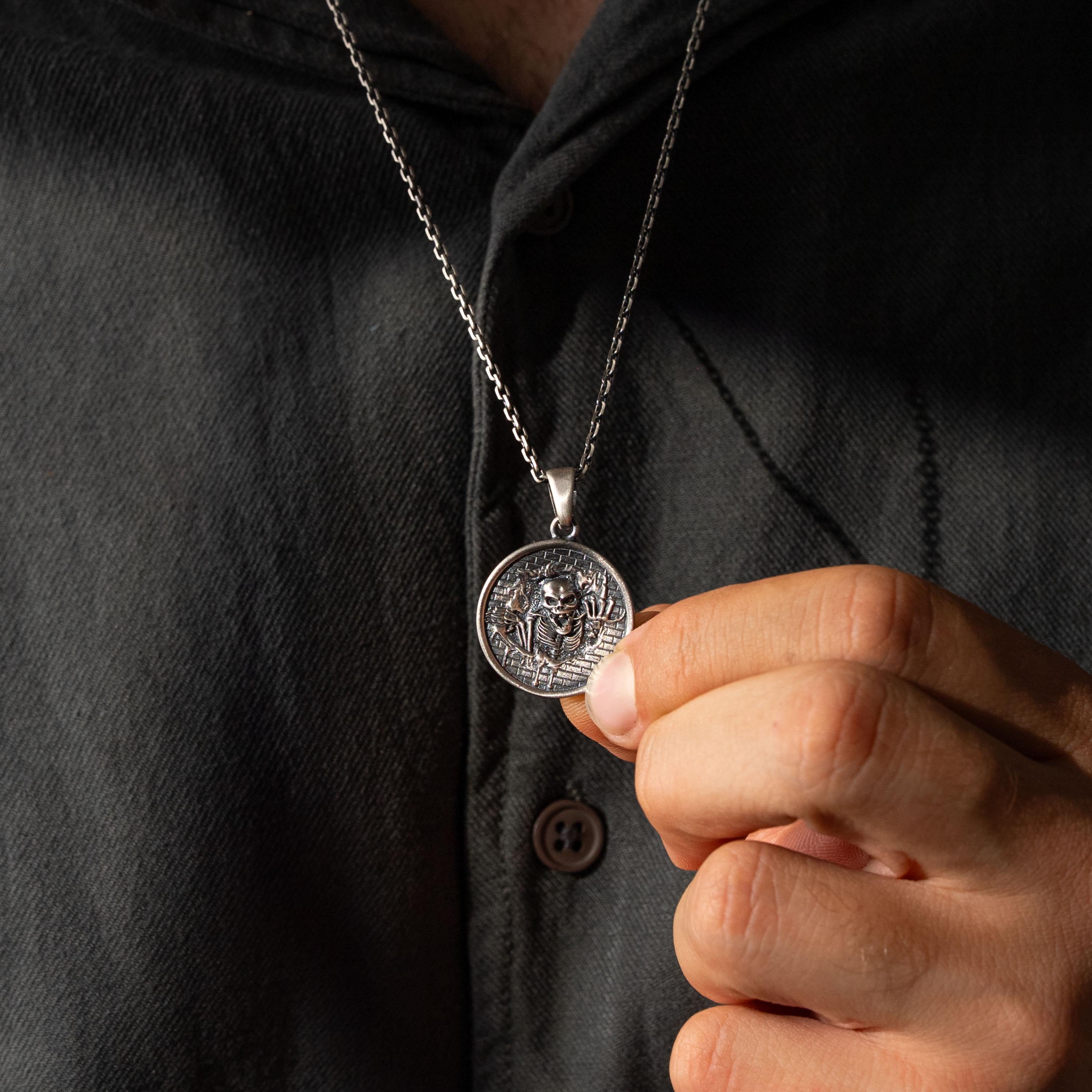 Skeleton 925 Sterling Silver Pendant