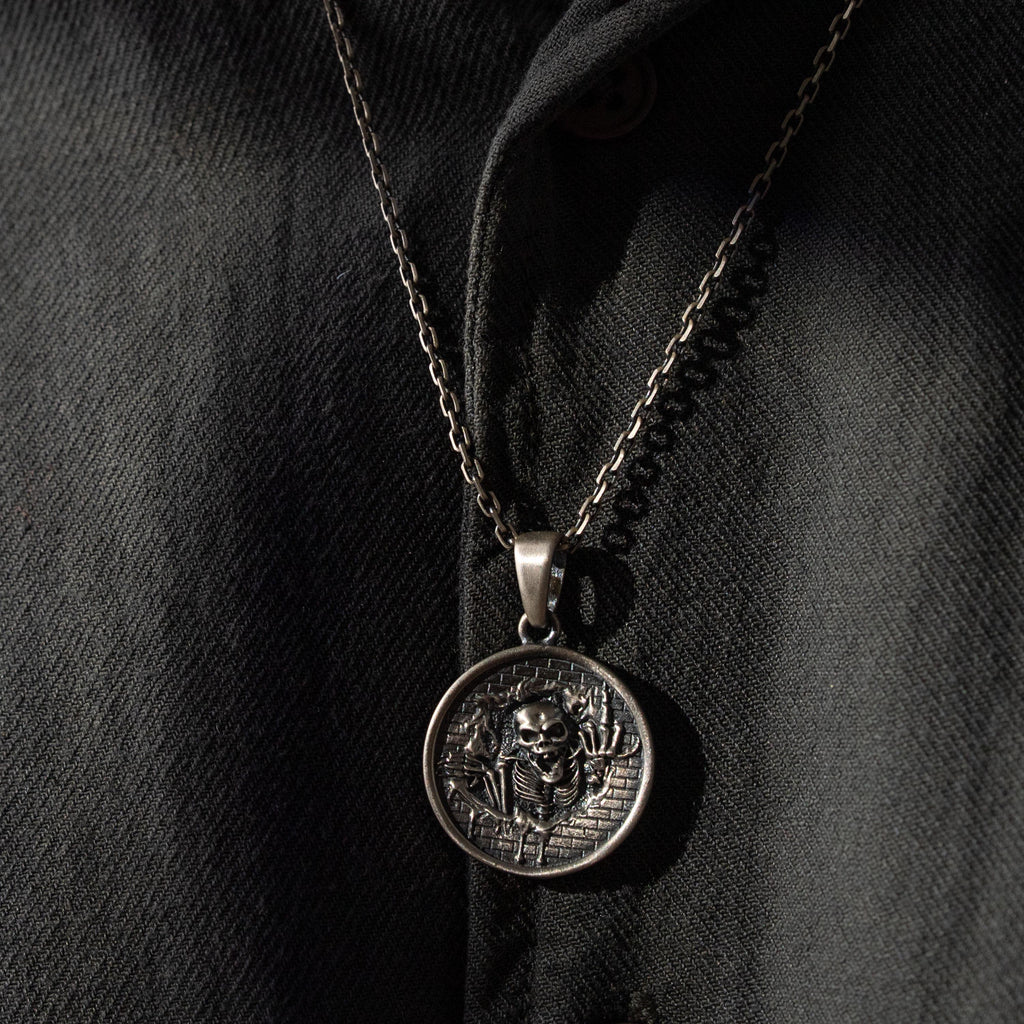 Skeleton 925 Sterling Silver Pendant