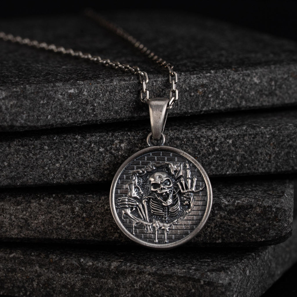 Skeleton 925 Sterling Silver Pendant