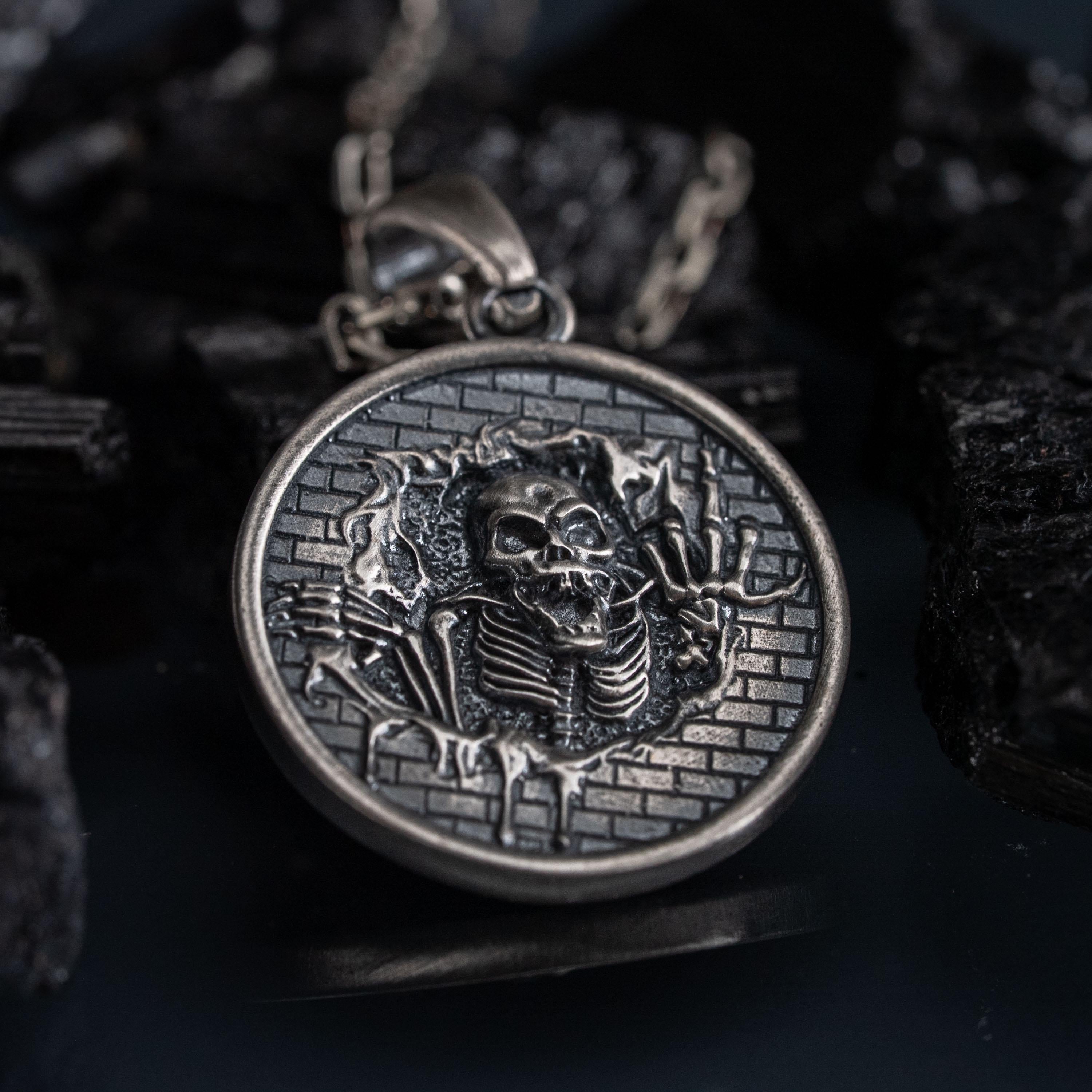 Skeleton 925 Sterling Silver Pendant