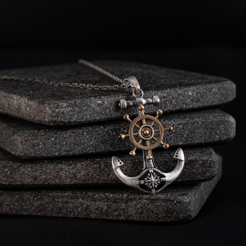 Anchor Ship Cross 925 Sterling Silver Pendant