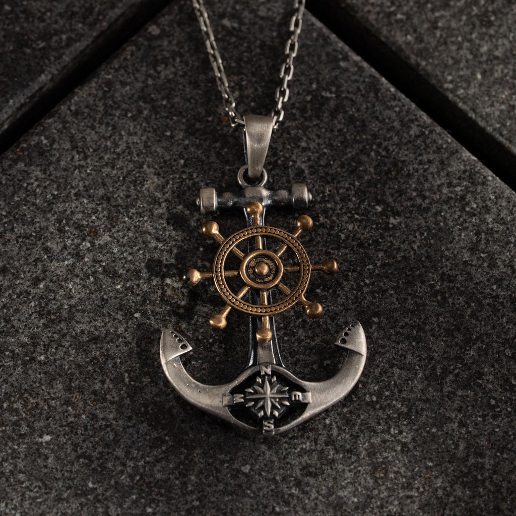 Anchor Ship Cross 925 Sterling Silver Pendant