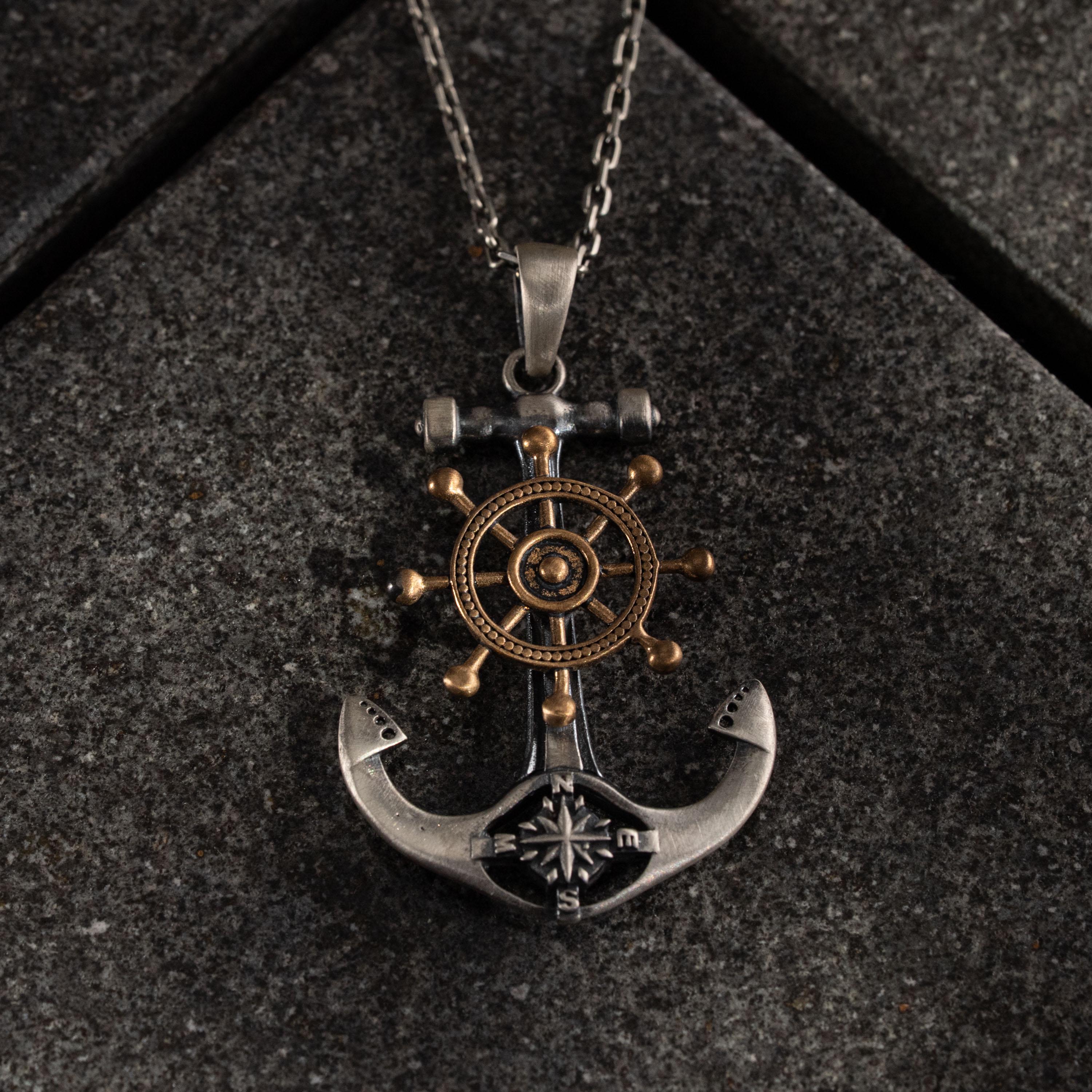 Anchor Ship Cross 925 Sterling Silver Pendant