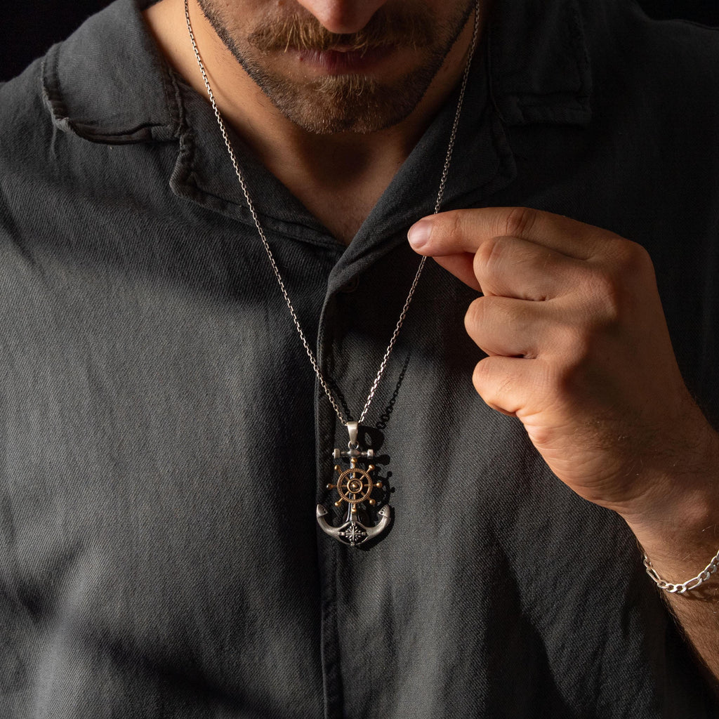 Anchor Ship Cross 925 Sterling Silver Pendant