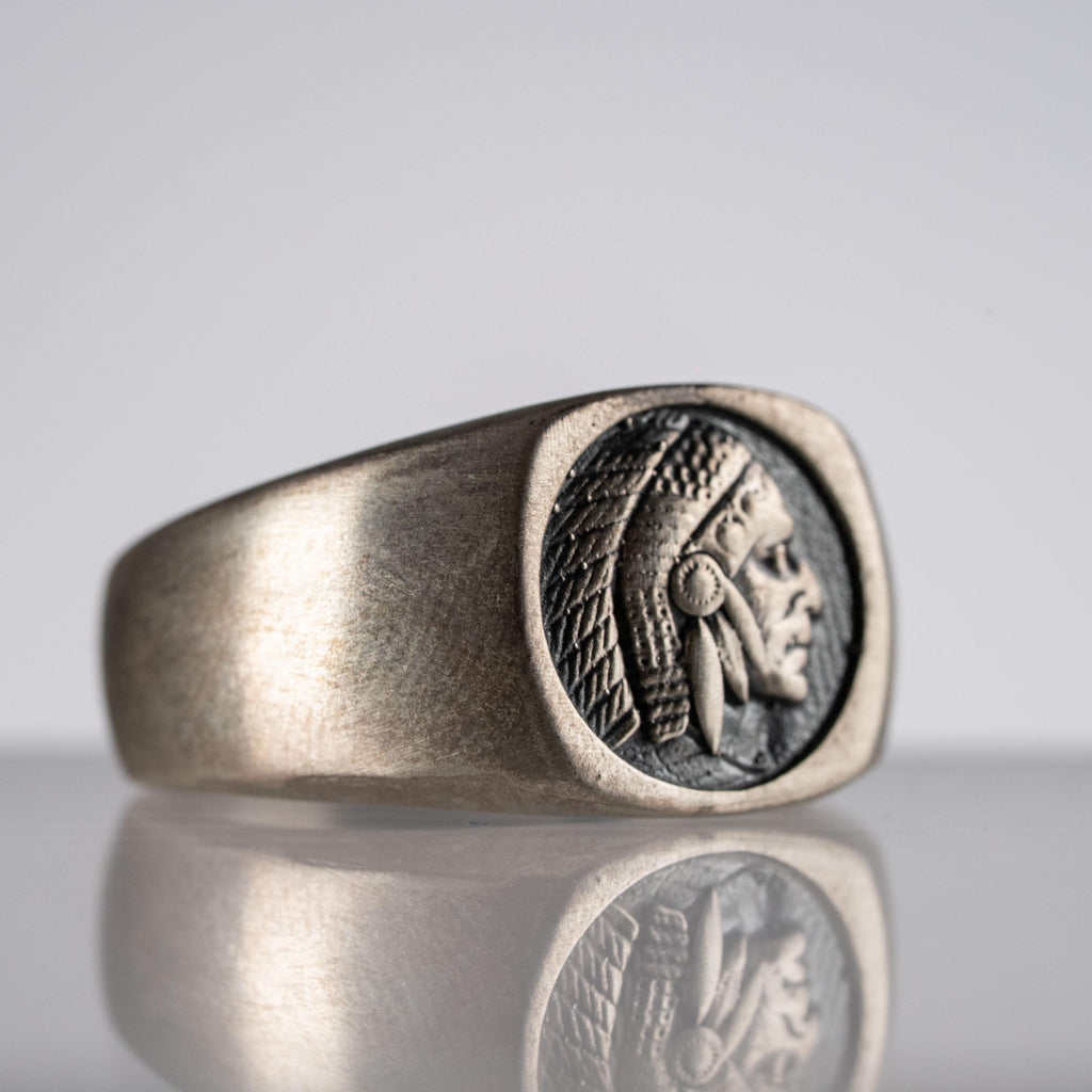 Indian Chief Sterling Silver Ring for Men