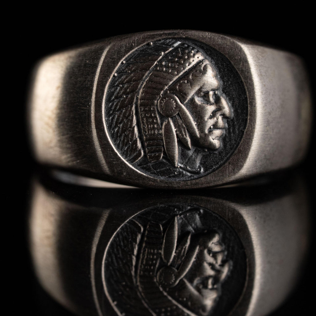 Indian Chief Sterling Silver Ring for Men
