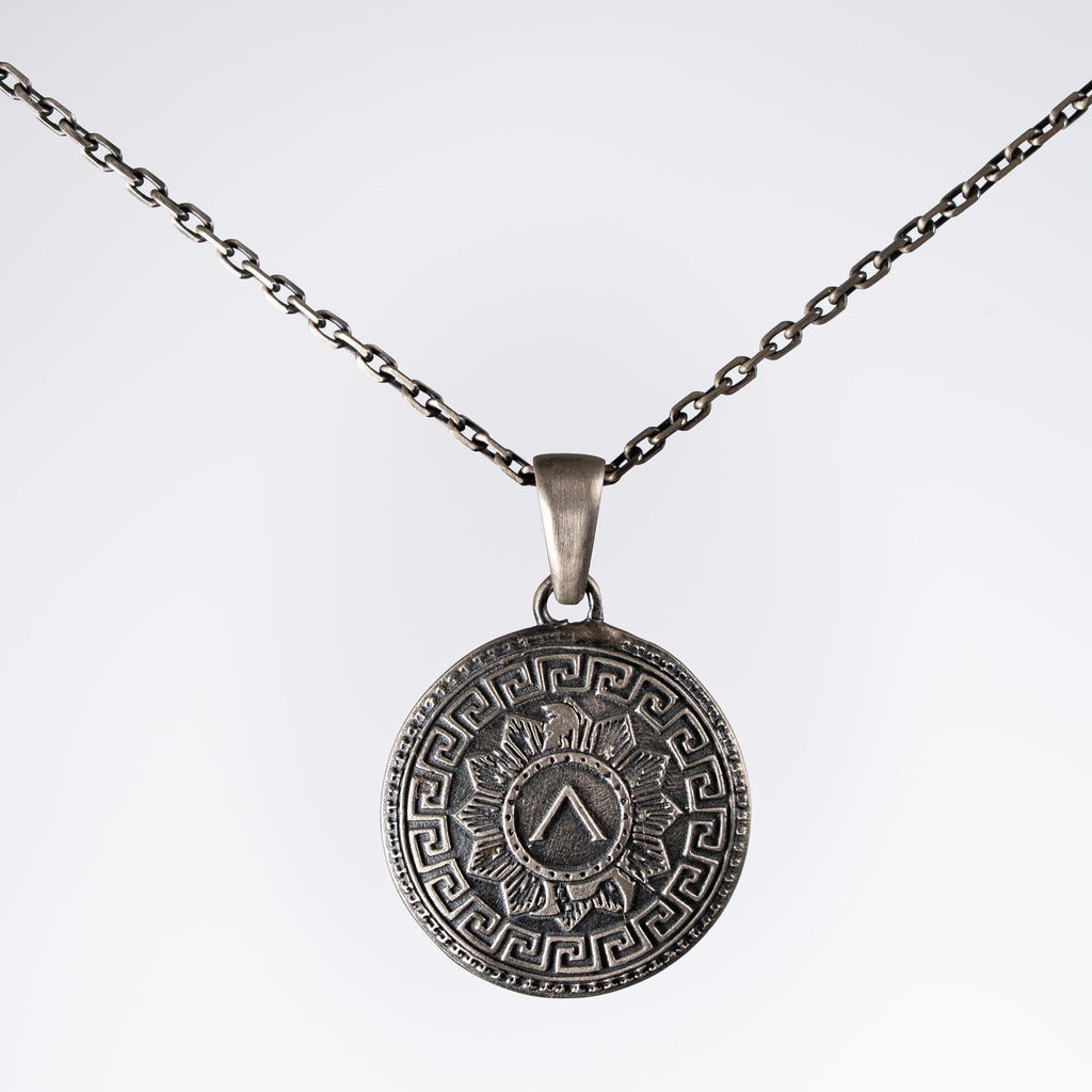 Spartan Shield 925 Sterling Silver Necklace