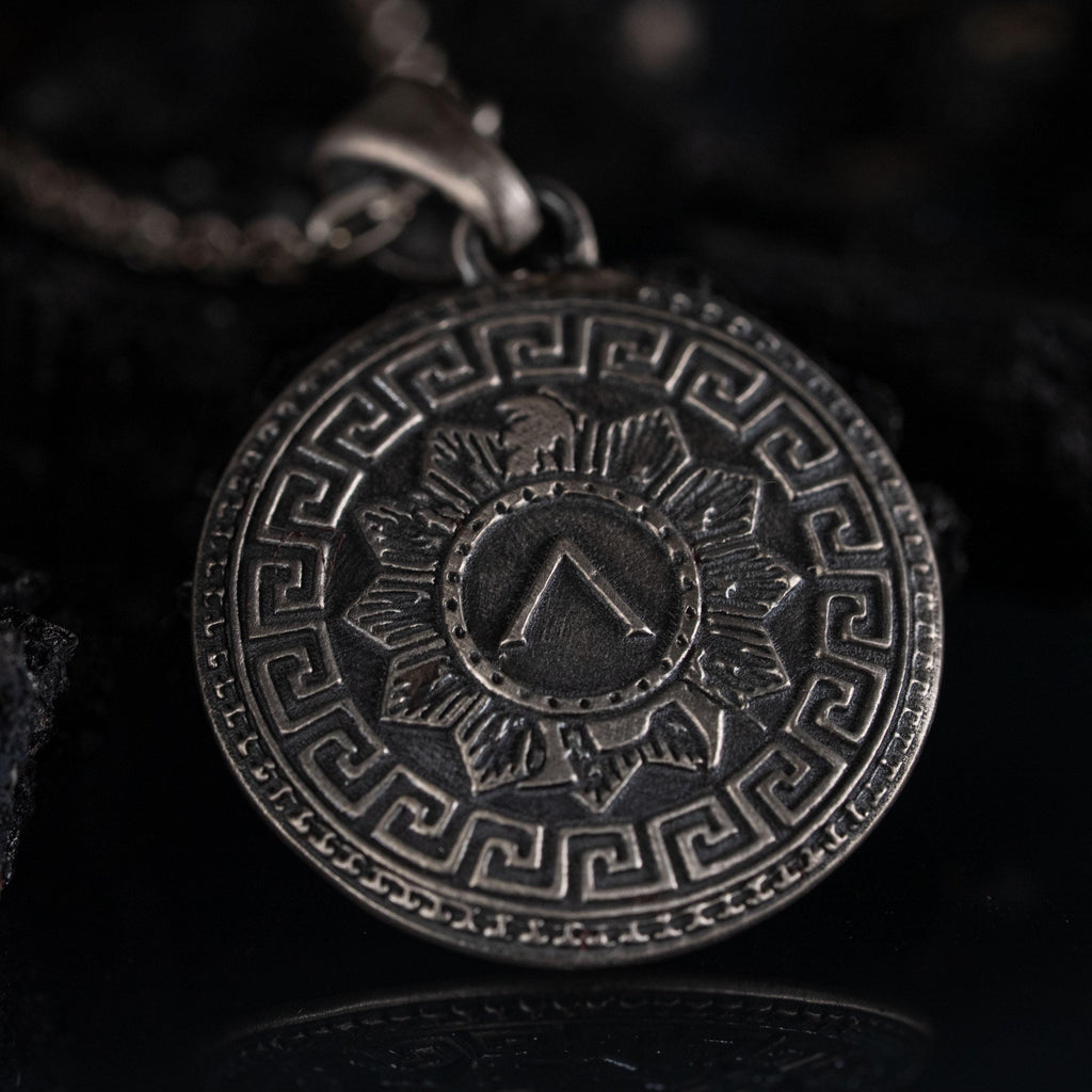 Spartan Shield 925 Sterling Silver Necklace