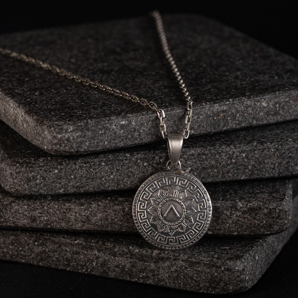Spartan Shield 925 Sterling Silver Necklace