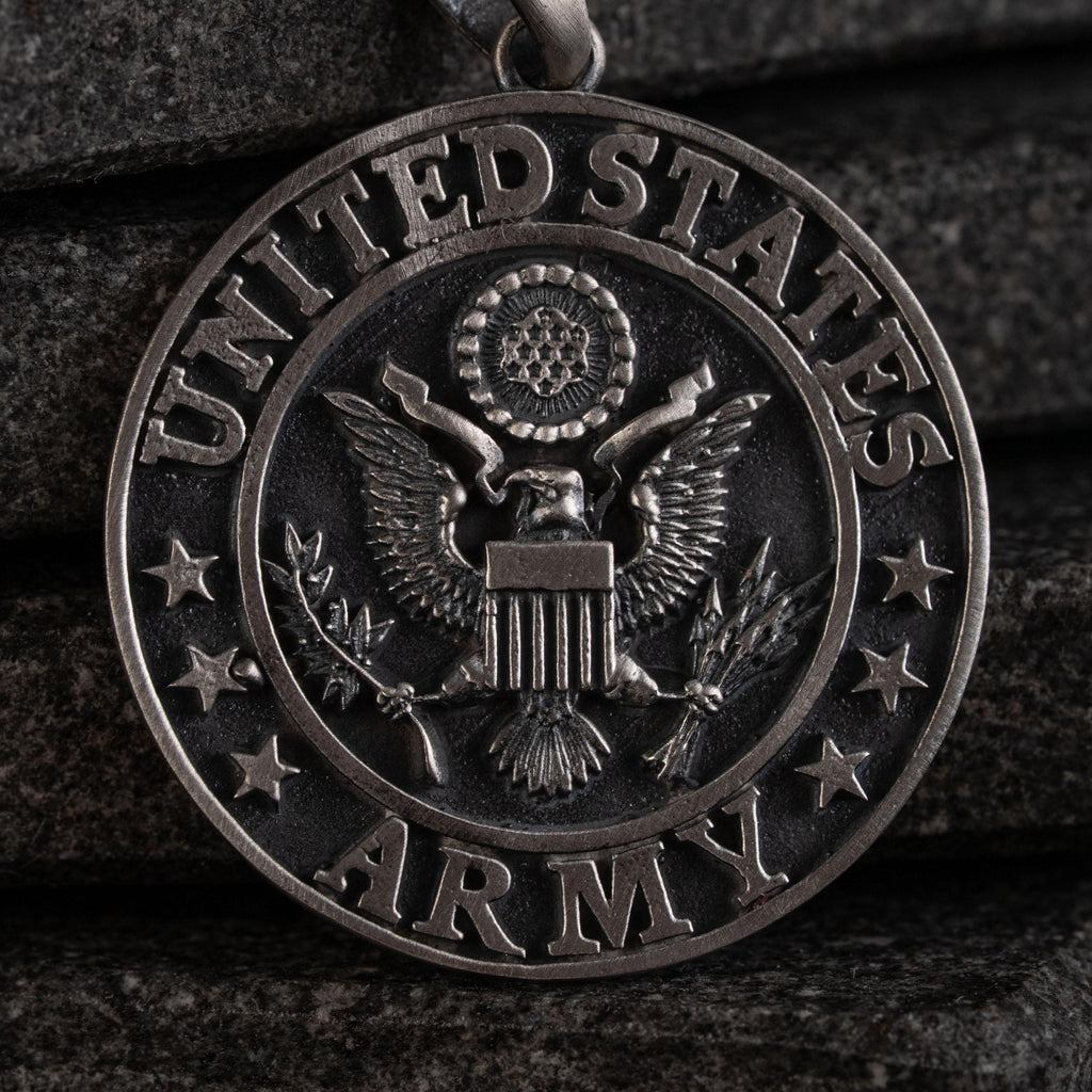 US Army 925 Sterling Silver Handmade Pendant