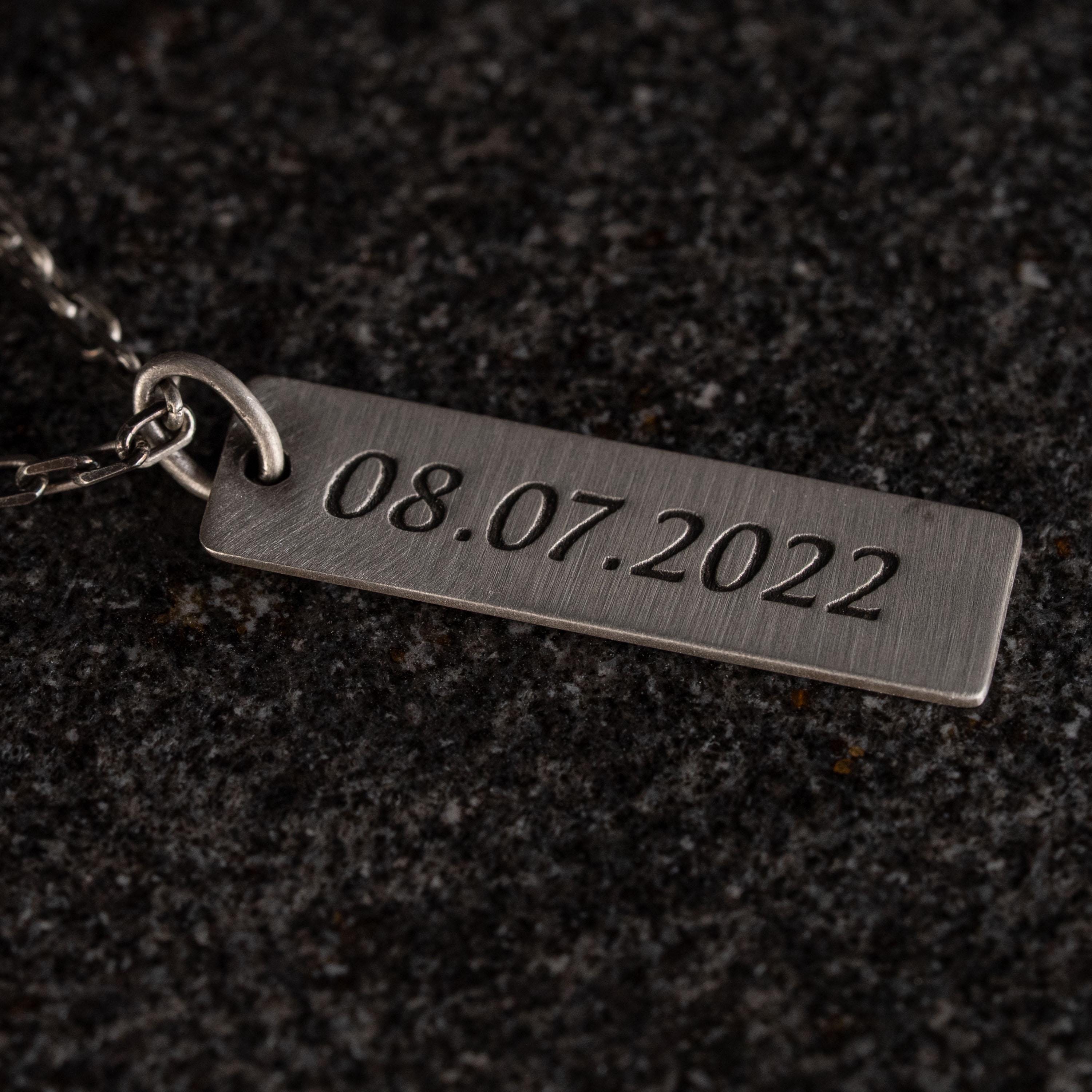 Personalized 925 Sterling Silver Bar Necklace