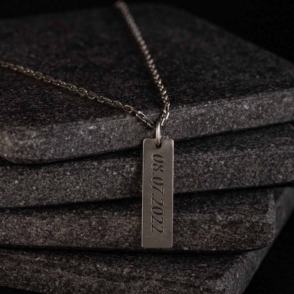 Personalized 925 Sterling Silver Bar Necklace