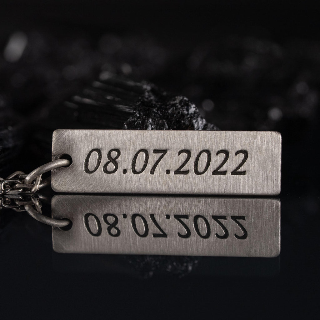 Personalized 925 Sterling Silver Bar Necklace