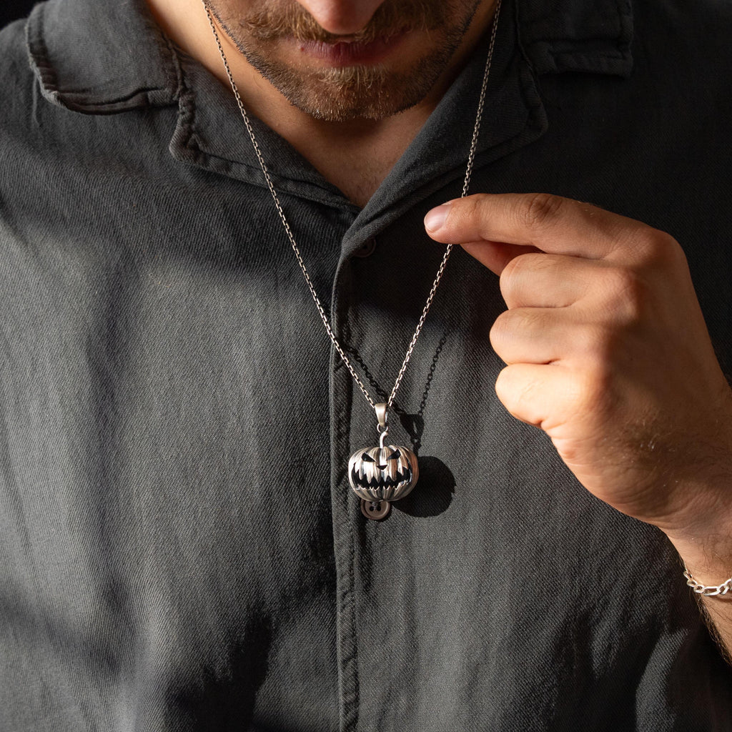 Pumpkin 925 Sterling Silver Necklace