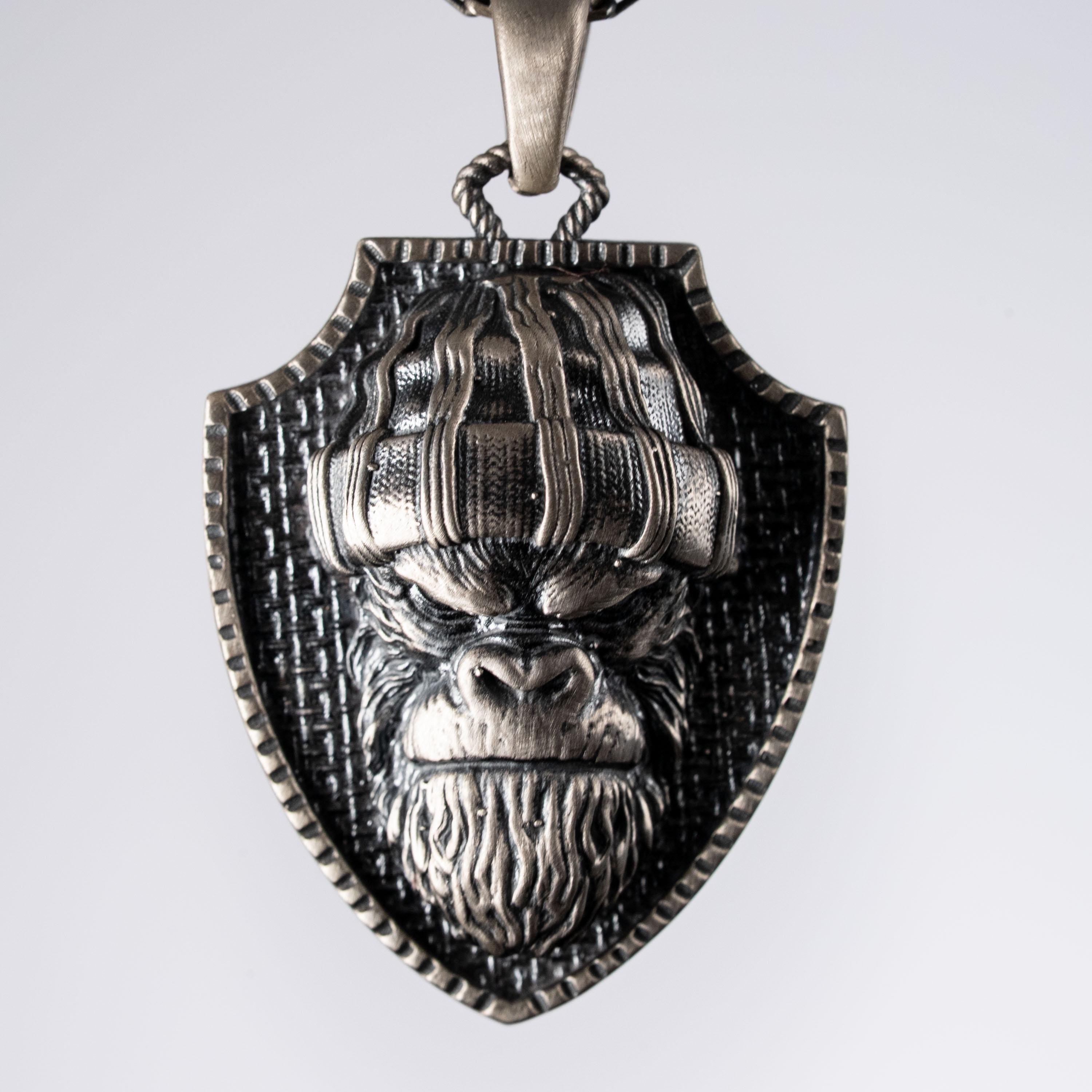 Angry Gorilla 925 Sterling Silver Necklace