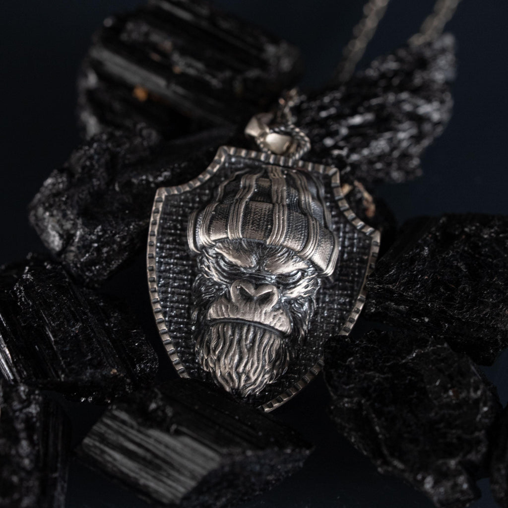 Angry Gorilla 925 Sterling Silver Necklace