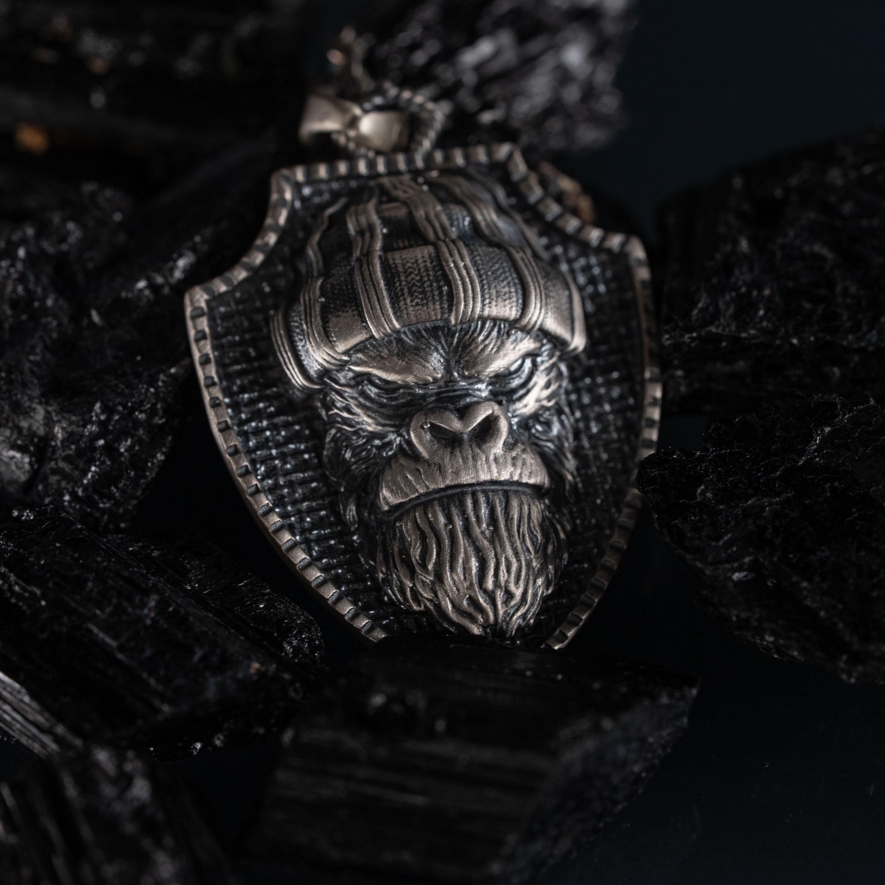 Angry Gorilla 925 Sterling Silver Necklace