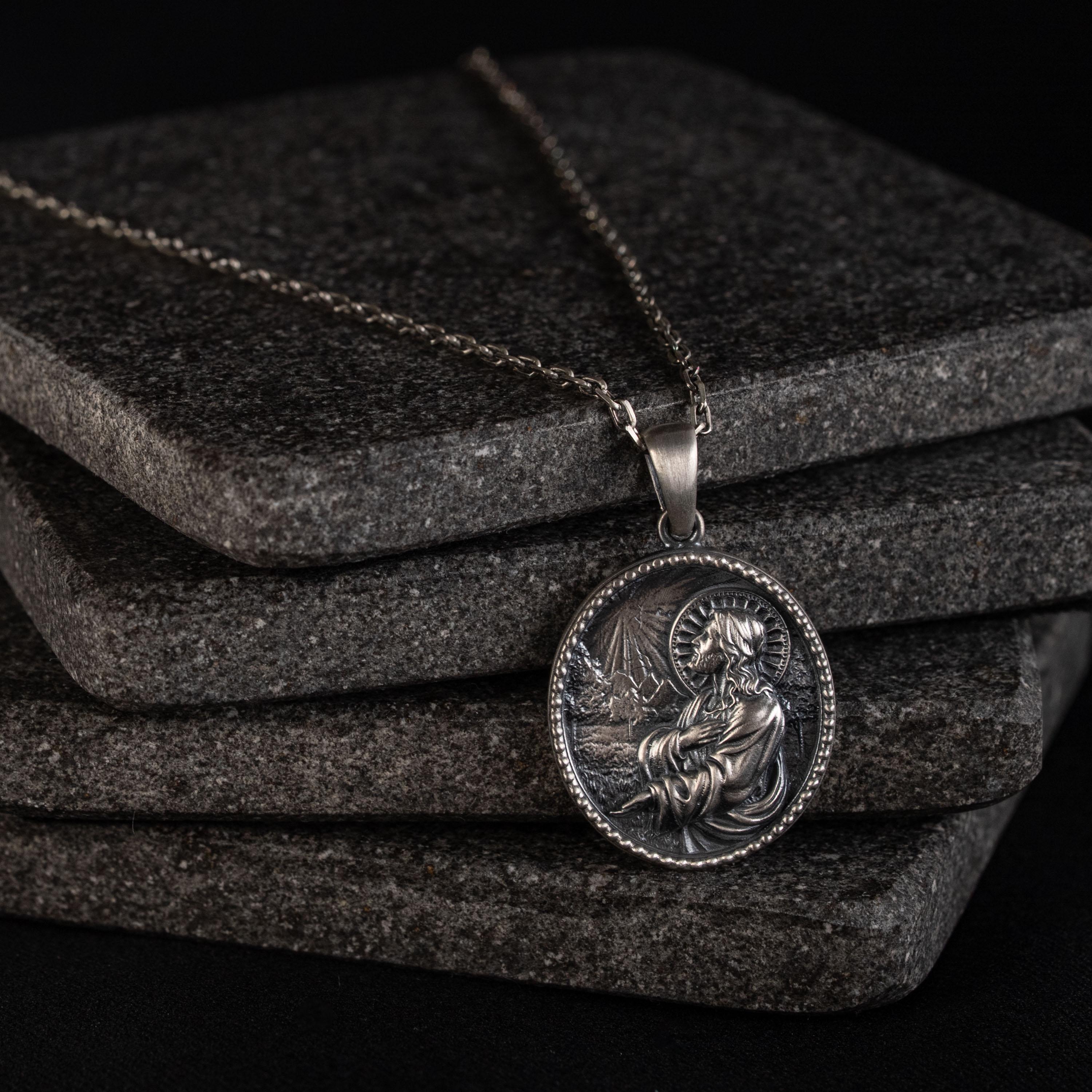 Jesus Christ 925 Sterling Silver Necklace