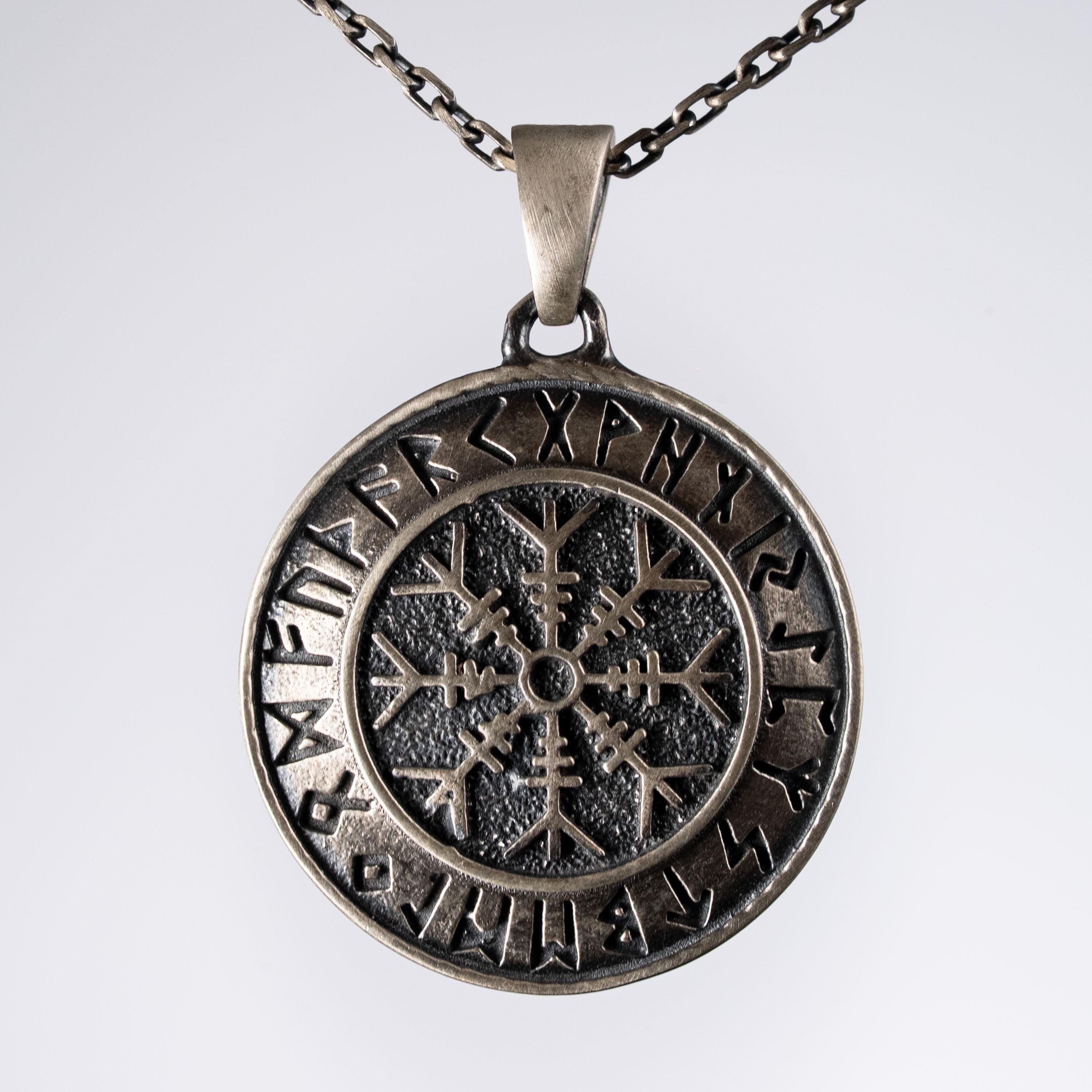 Viking Vegvisir 925 Sterling Silver Necklace