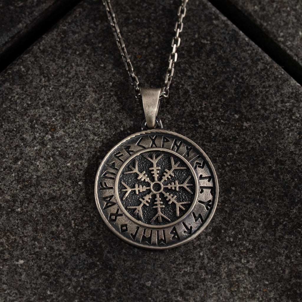 Viking Vegvisir 925 Sterling Silver Necklace