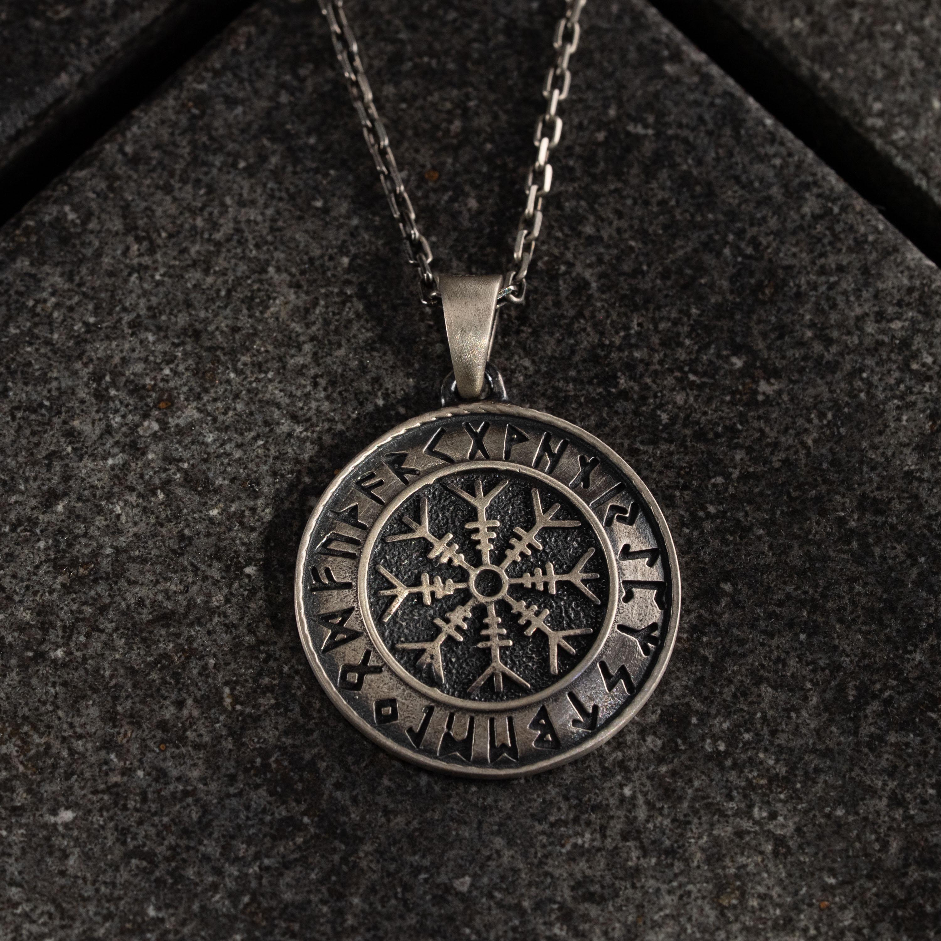 Viking Vegvisir 925 Sterling Silver Necklace
