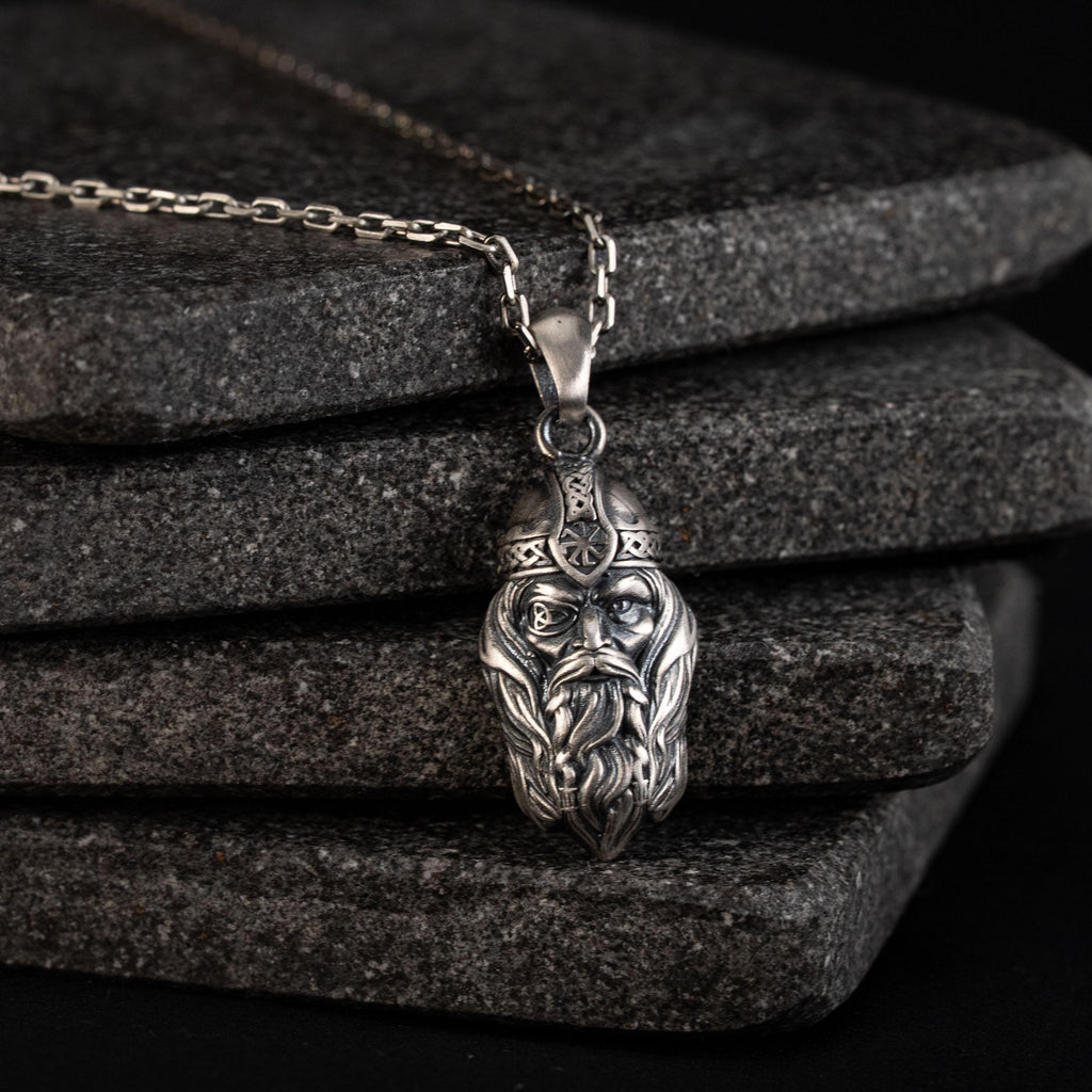 Viking Odin Head Necklace