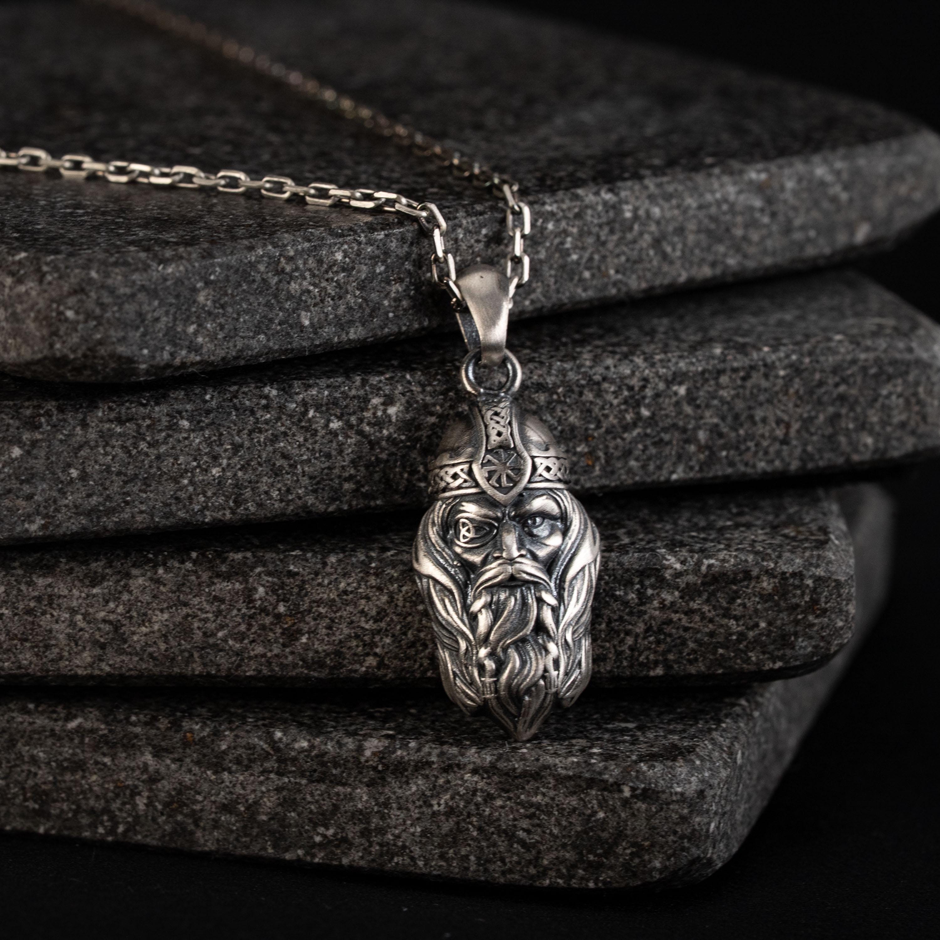Viking Odin Head Necklace