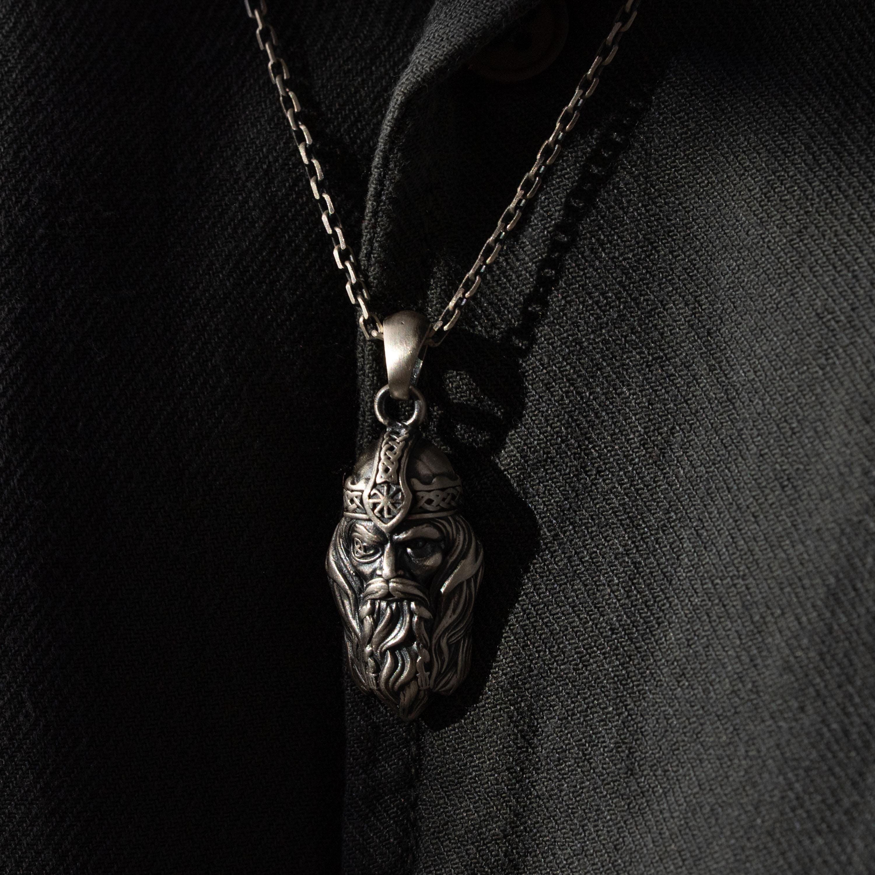 Viking Odin Head Necklace